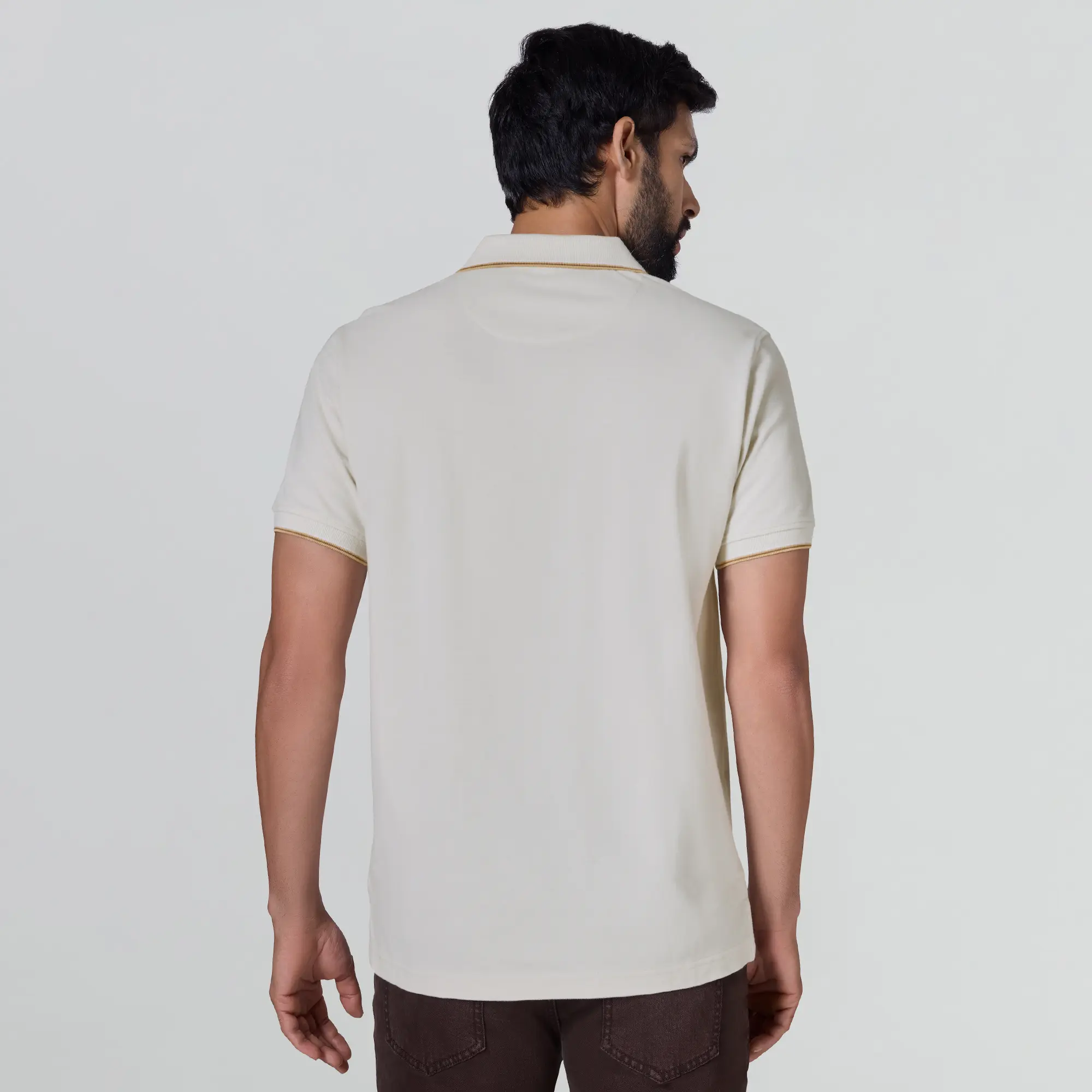 Accent Cotton Polo T-shirt - Pearl White - Image 5