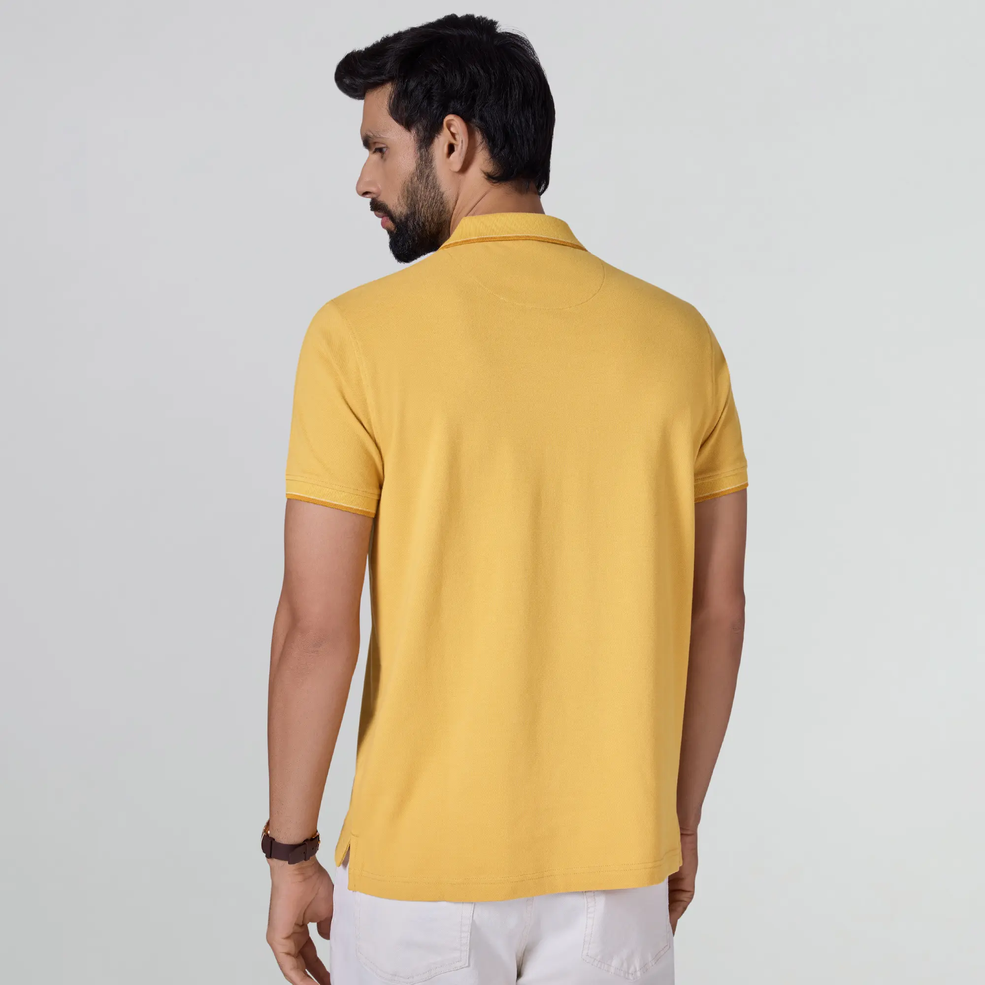 Accent Cotton Polo T-shirt - Sunshine Yellow - Image 5