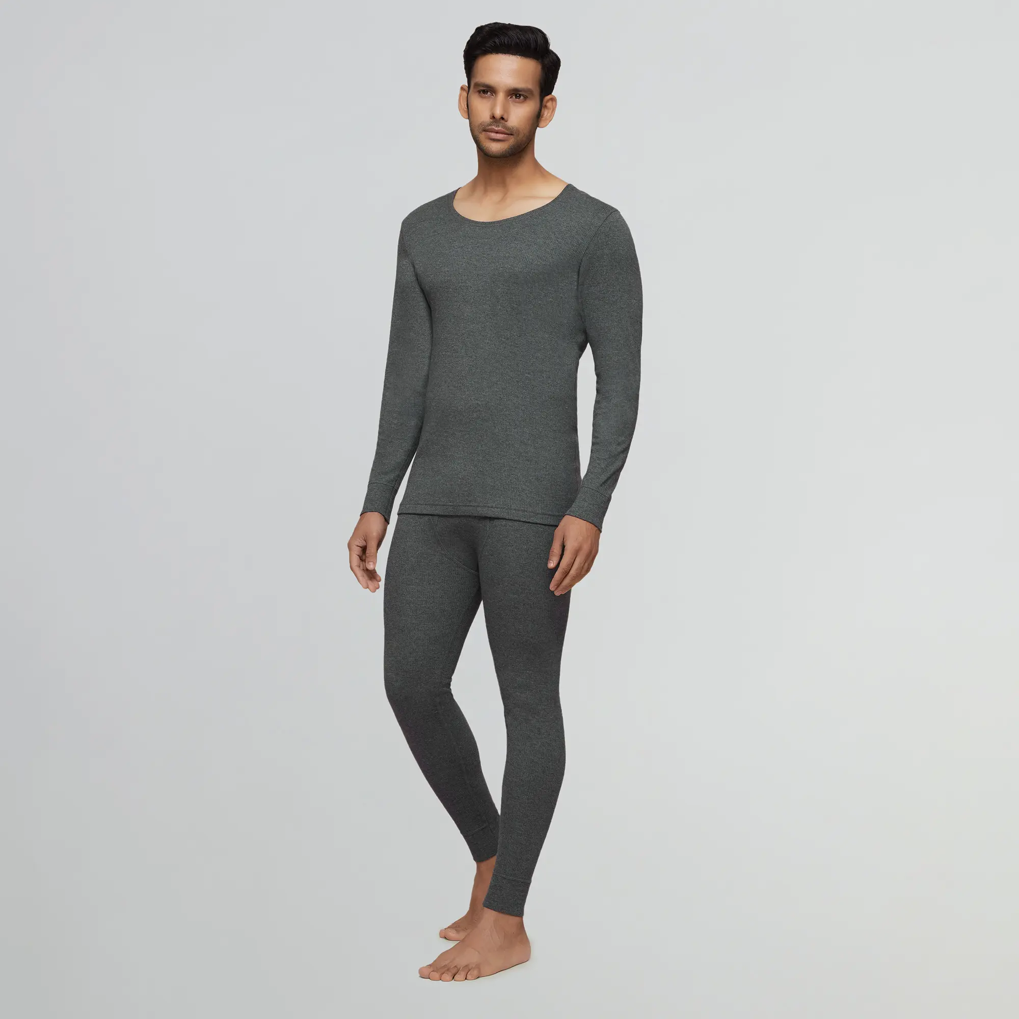 Cotton Rich Thermal Long Johns Graphite Grey - Image 2