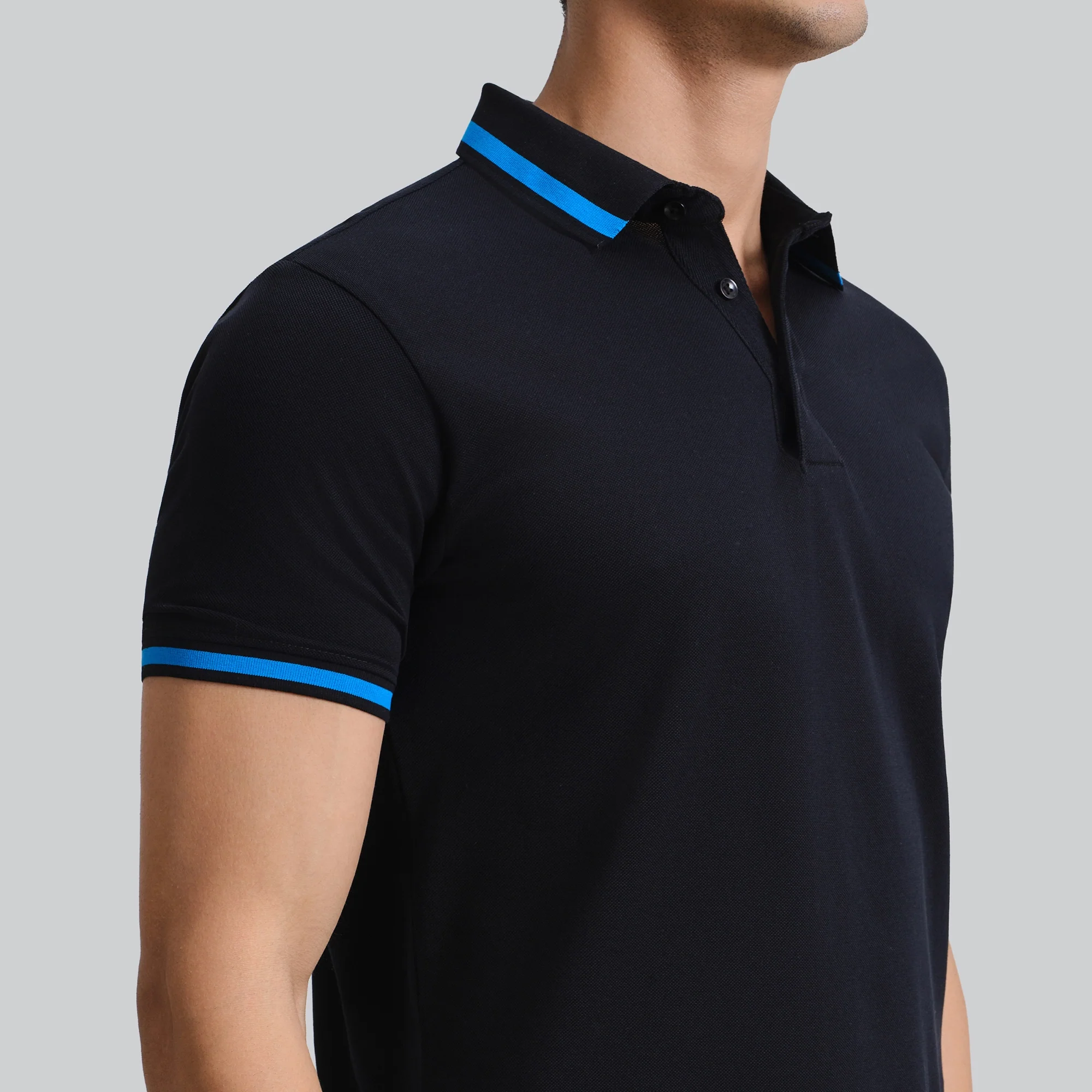 Pique Polo T-shirt - Black Knight - Image 4