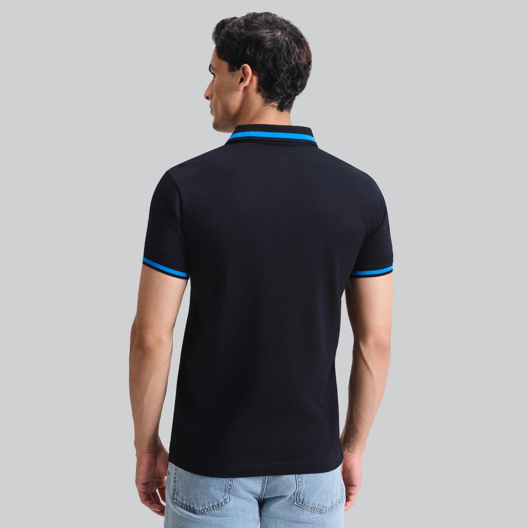 Pique Polo T-shirt - Black Knight - Image 6