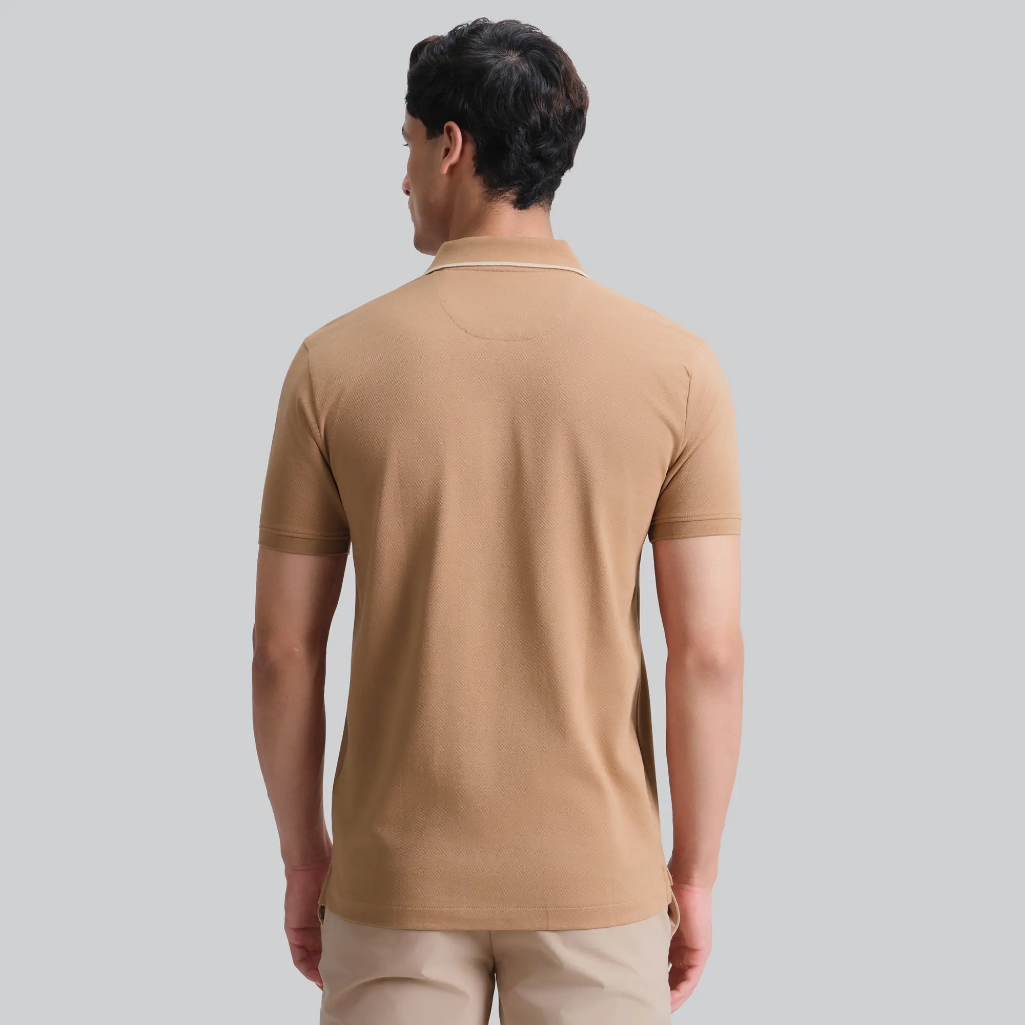 Pique Polo T-shirt - Mocha Brown - Image 6