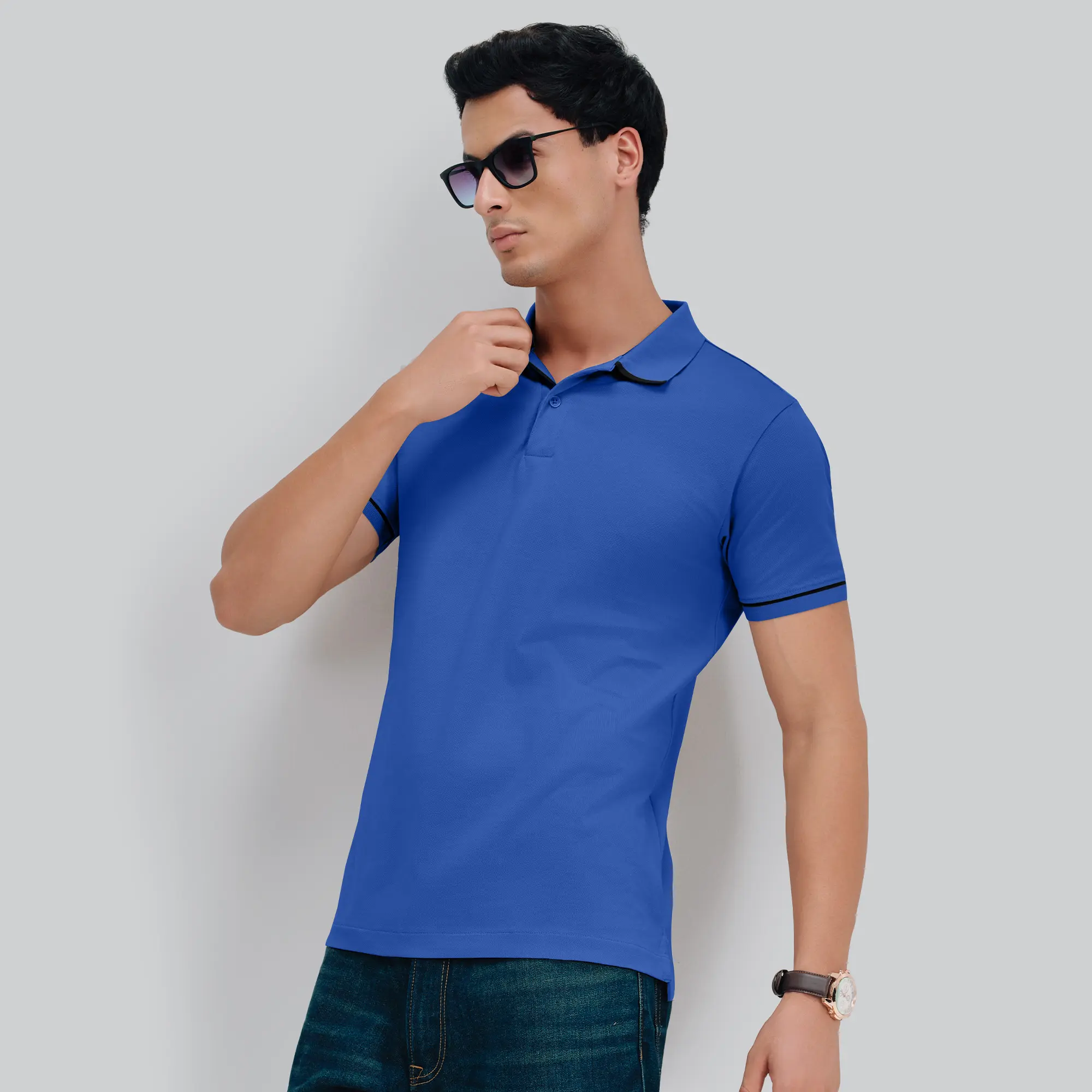 Pique Polo T-shirt - Olympic Blue - Image 3