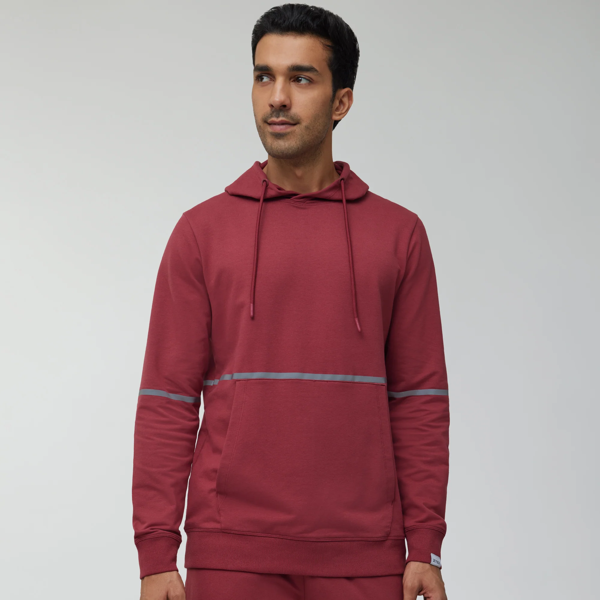 Ascent French Terry Cotton Blend Hoodie and Joggers Co-Ord Crimson Red - Image 3