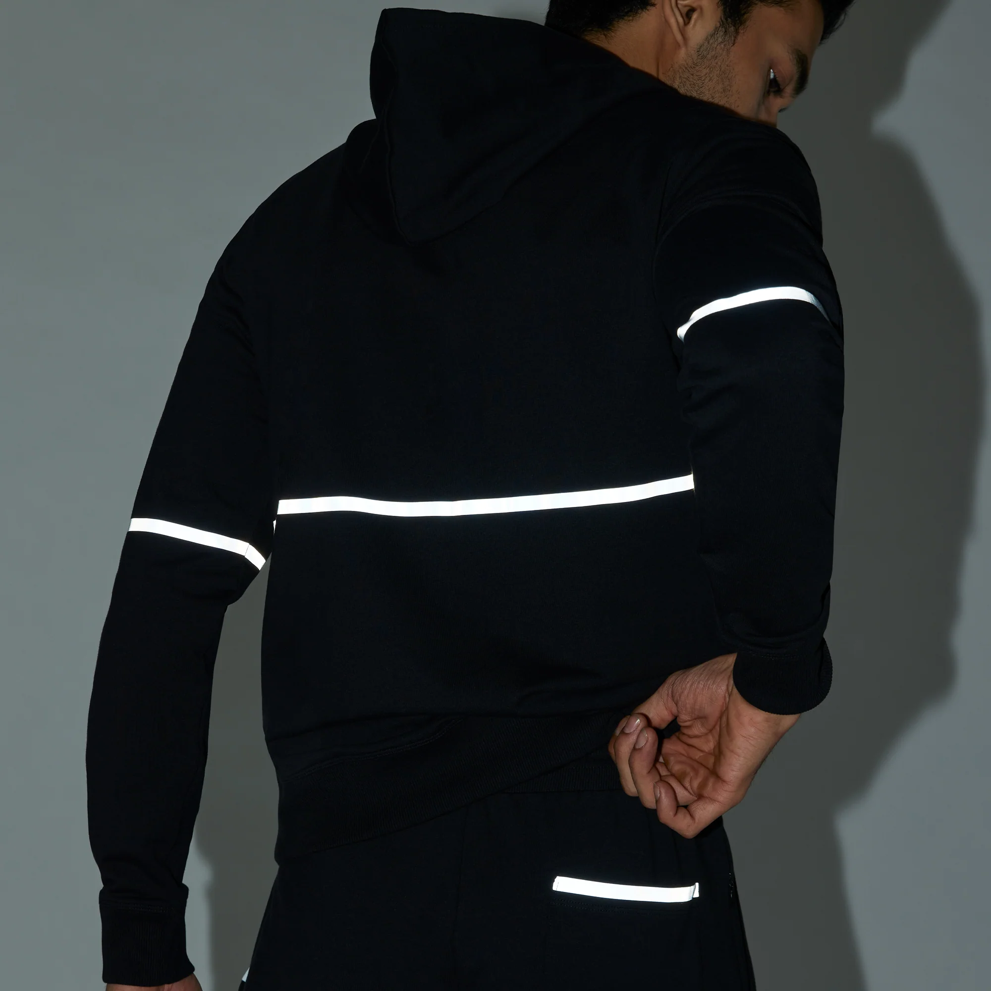 Ascent French Terry Cotton Blend Hoodie and Joggers Co-Ord Pitch Black - Image 6