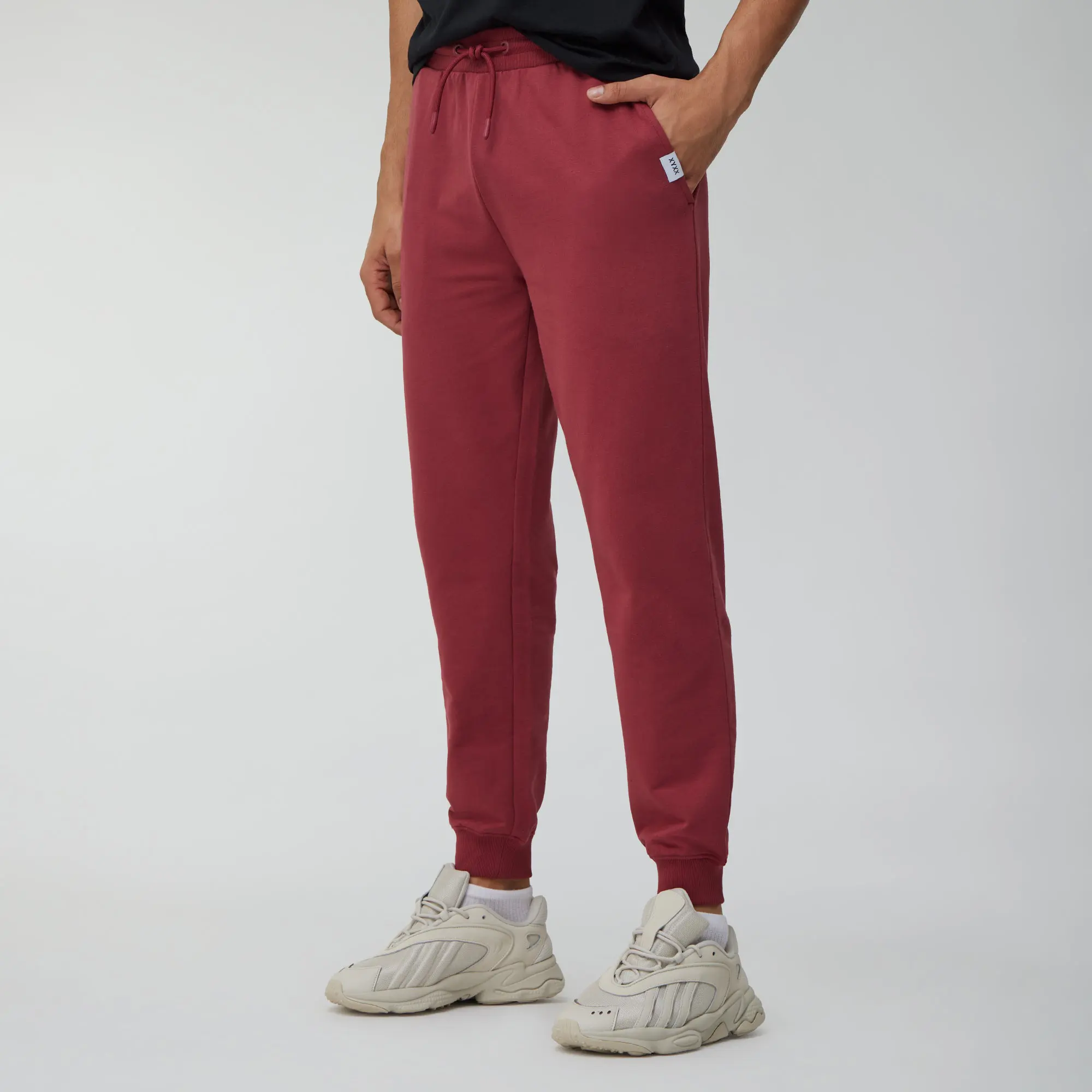 Ascent French Terry Cotton Blend Joggers Crimson Red - Image 3