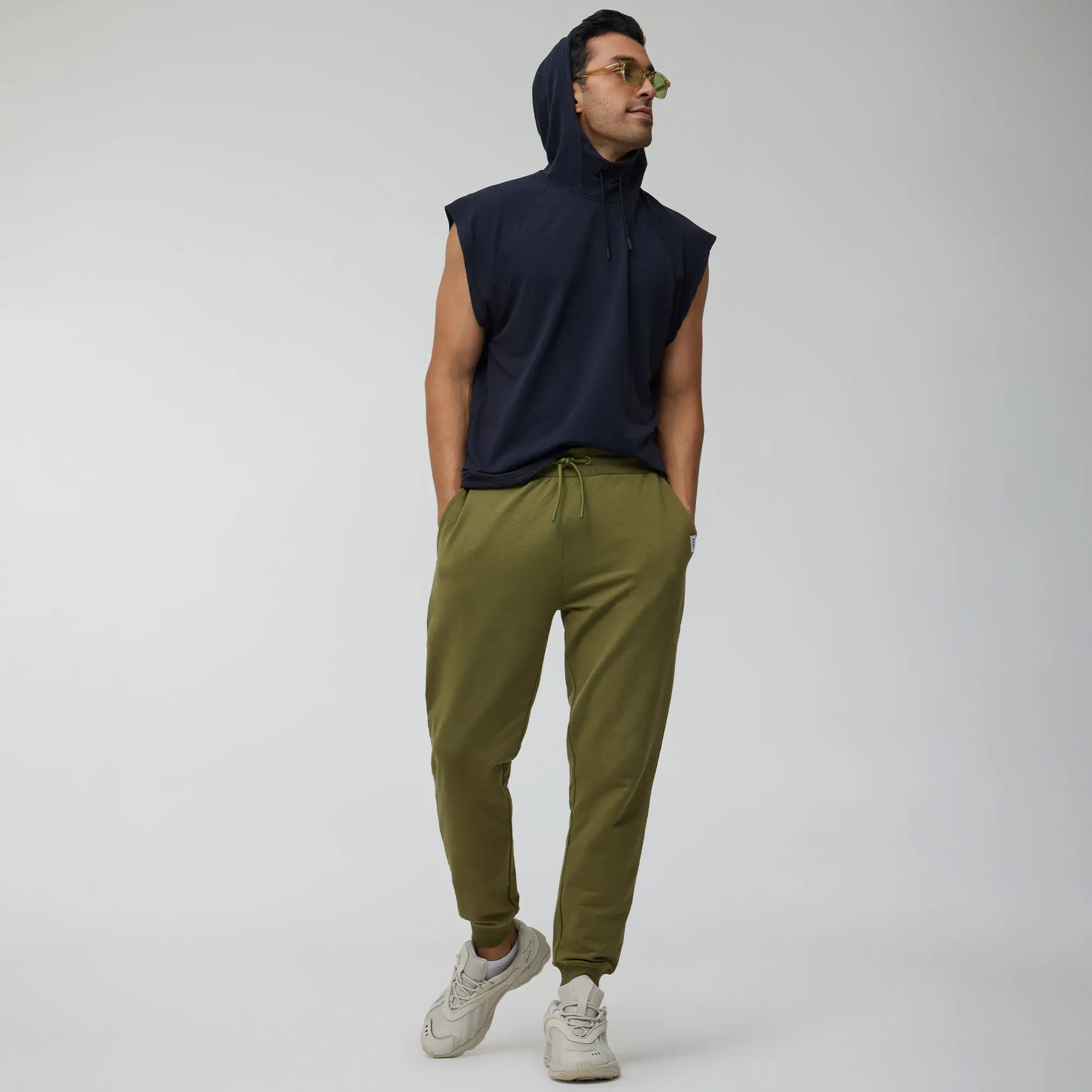 Ascent French Terry Cotton Blend Joggers Olive Green - Image 2
