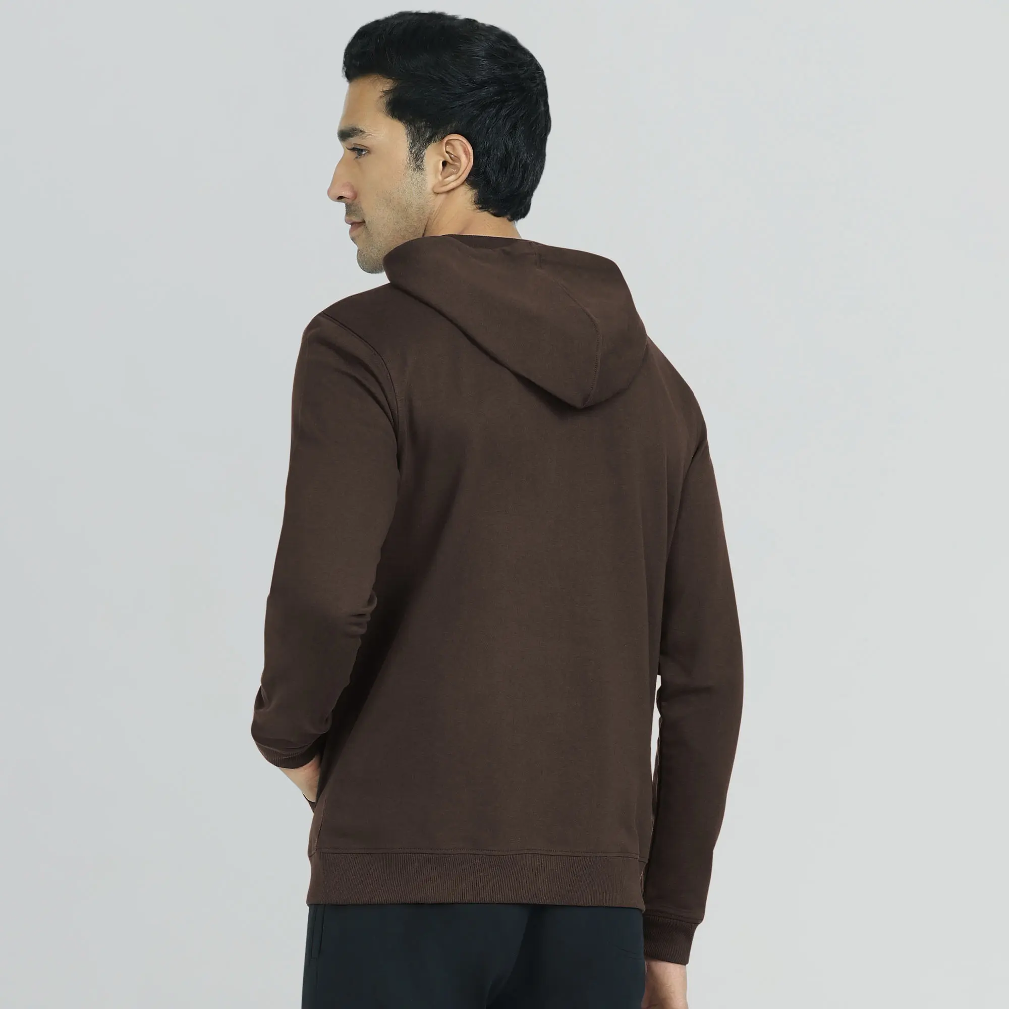 Cruze French Terry Cotton Hoodie Jackets Malt Brown - Image 4