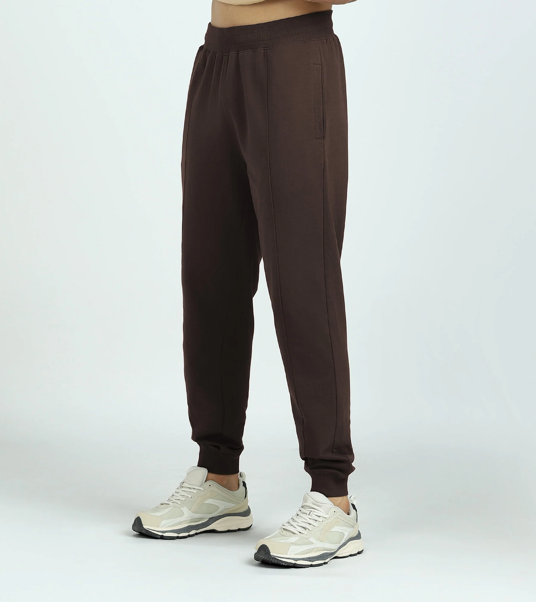 Cruze French Terry Cotton Hoodie and Joggers Co-Ord Set Malt Brown - Image 4