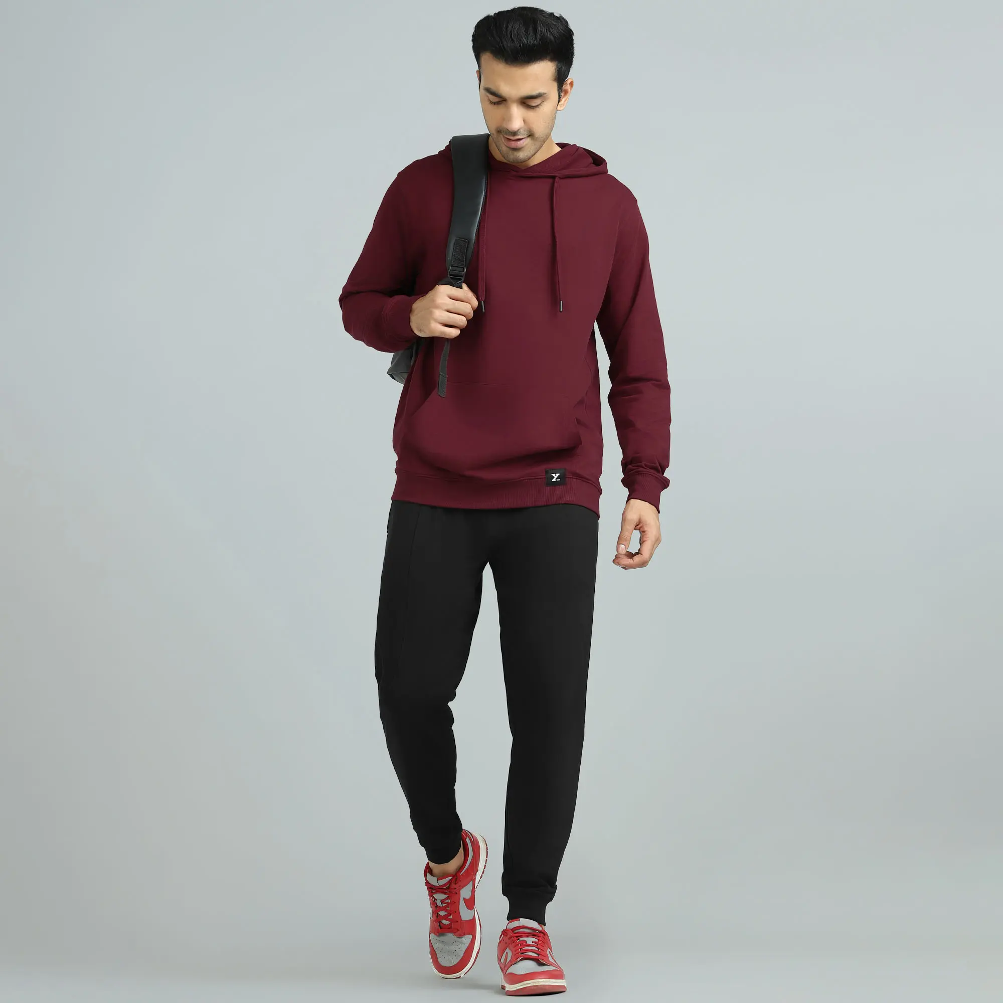 Cruze French Terry Cotton Hoodies Auburn Red - Image 2
