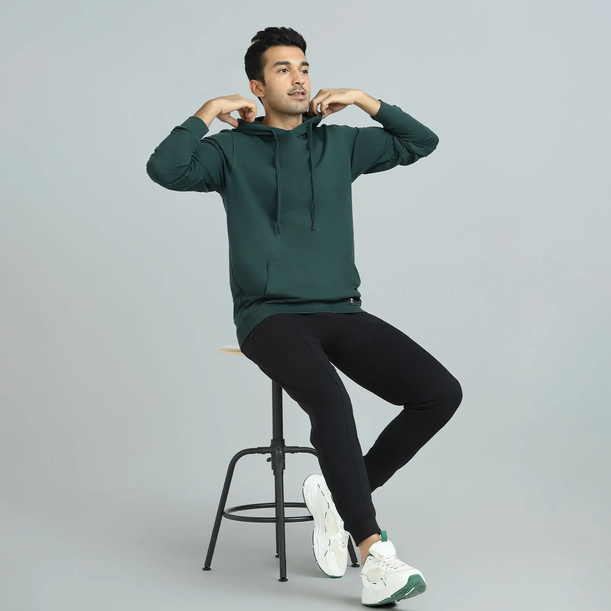 Cruze French Terry Cotton Hoodies Forest Green - Image 6