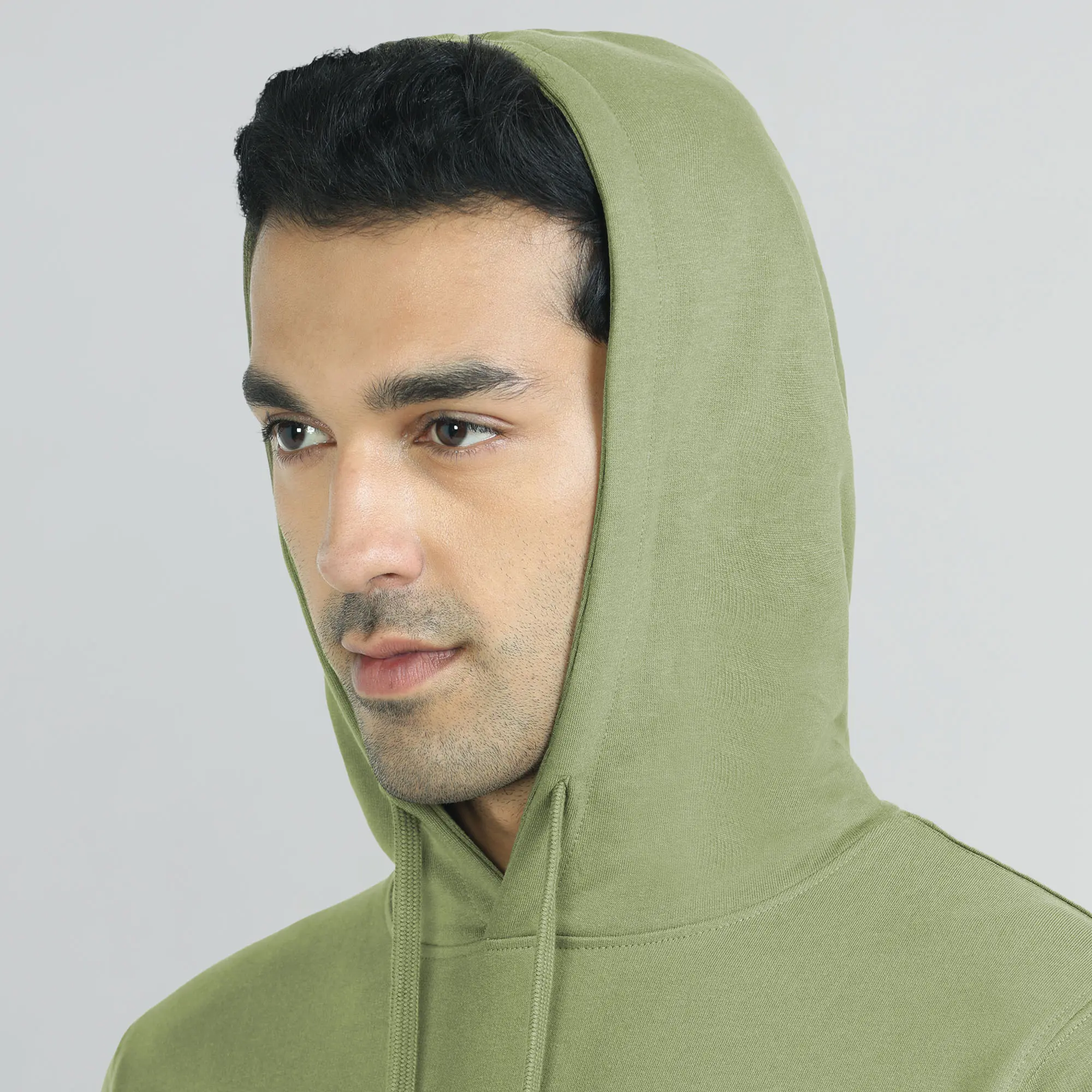 Cruze French Terry Cotton Hoodies Olive Green - Image 5
