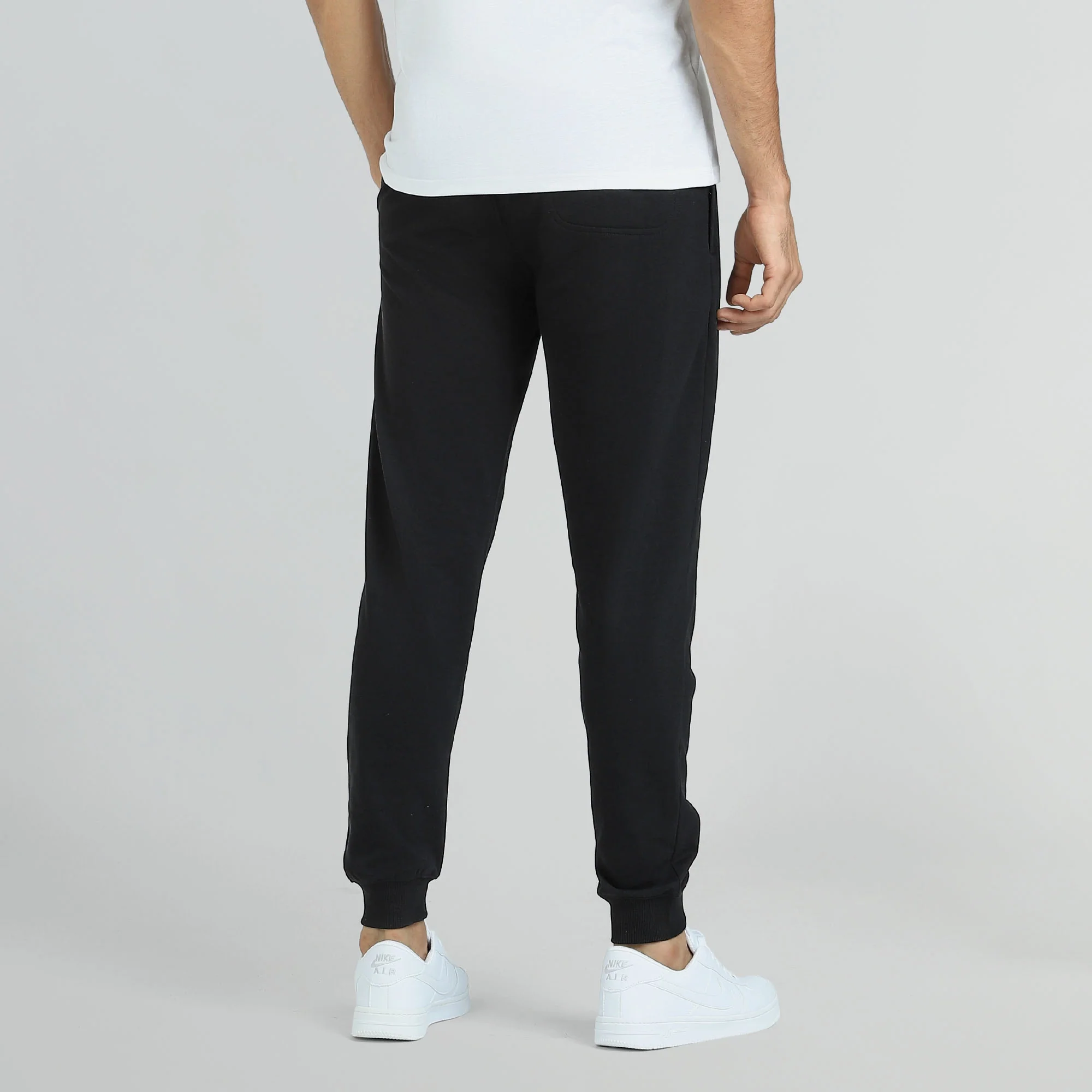Cruze French Terry Cotton Joggers Pitch Black - Image 4