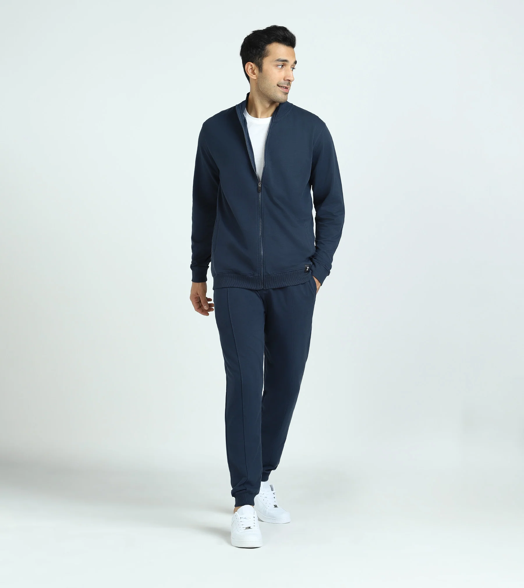French Terry Cotton Zip-Up Jacket Co-Ord Set - Image 2