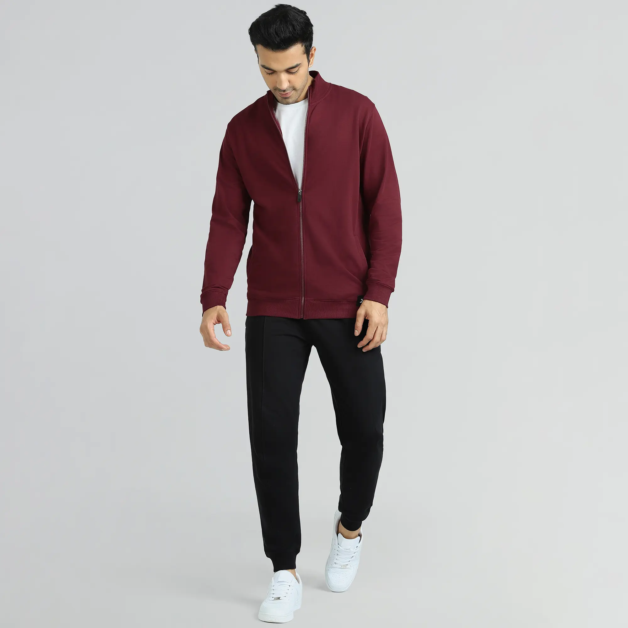 Cruze French Terry Cotton Zip Ups Auburn Red - Image 2