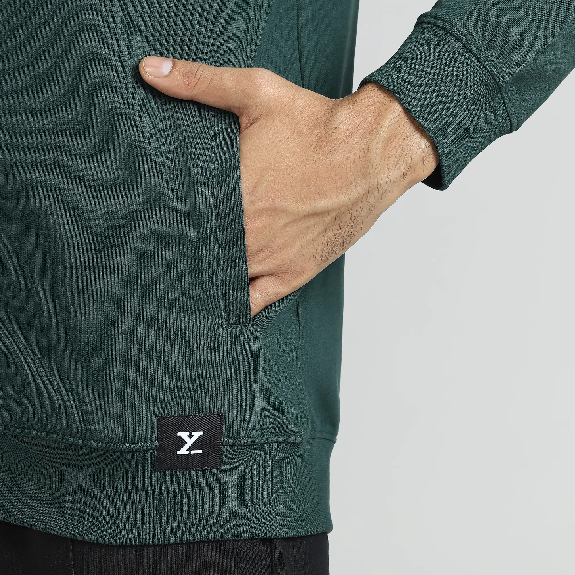 Cruze French Terry Cotton Zip Ups Forest Green - Image 4
