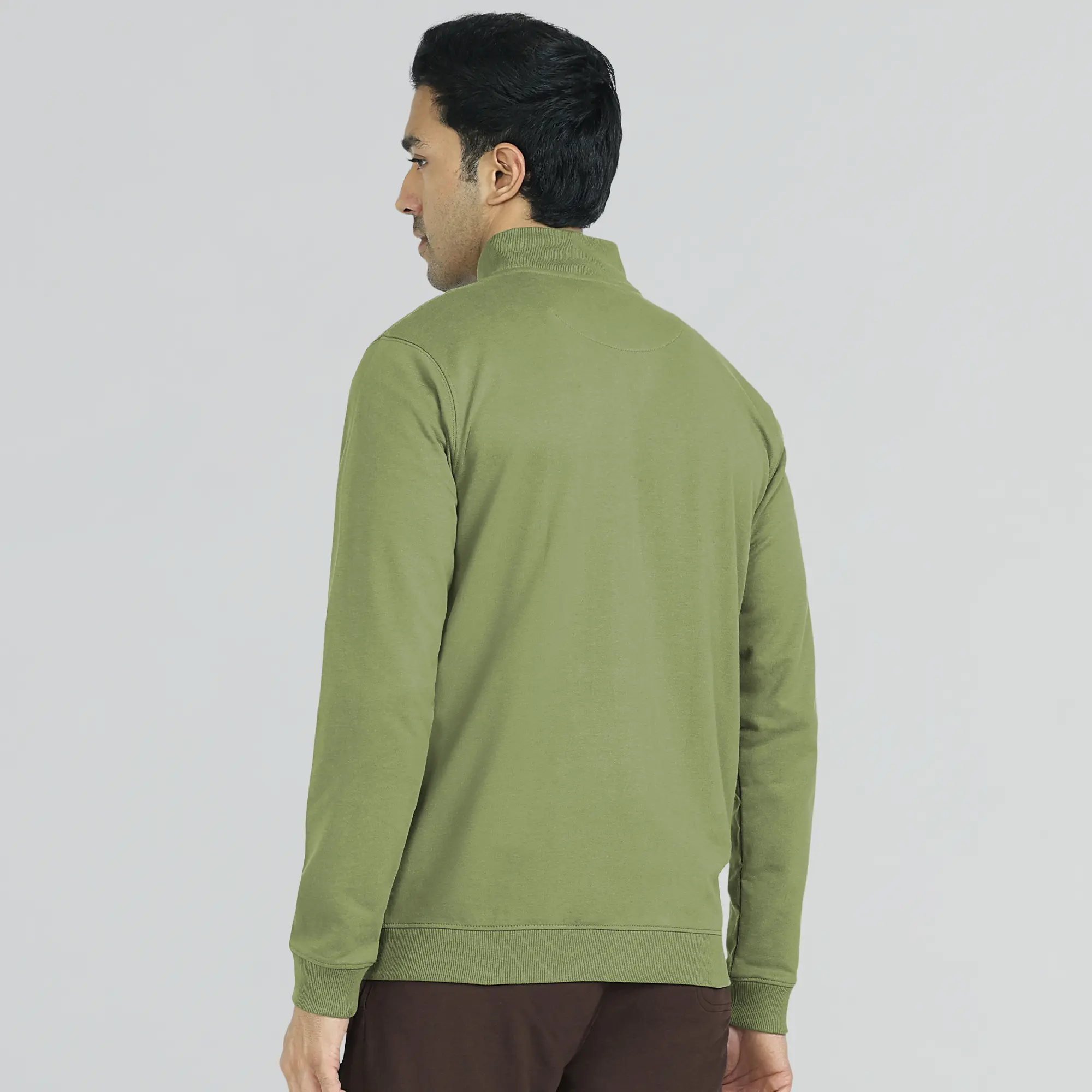 Cruze French Terry Cotton Zip Ups Olive Green - Image 5