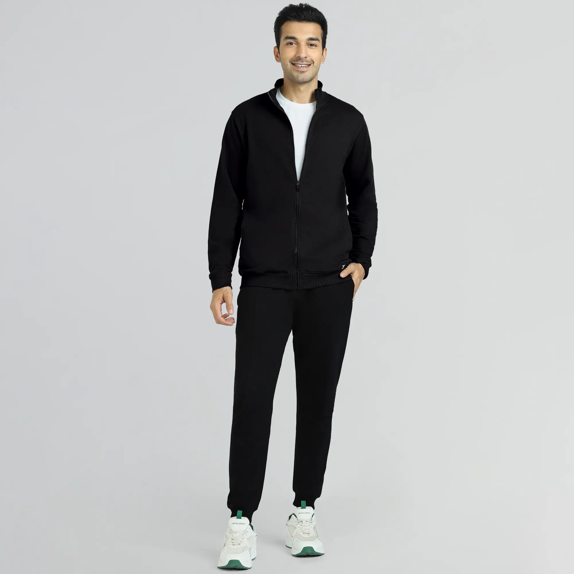 Cruze French Terry Cotton Zip Ups Pitch Black - Image 3