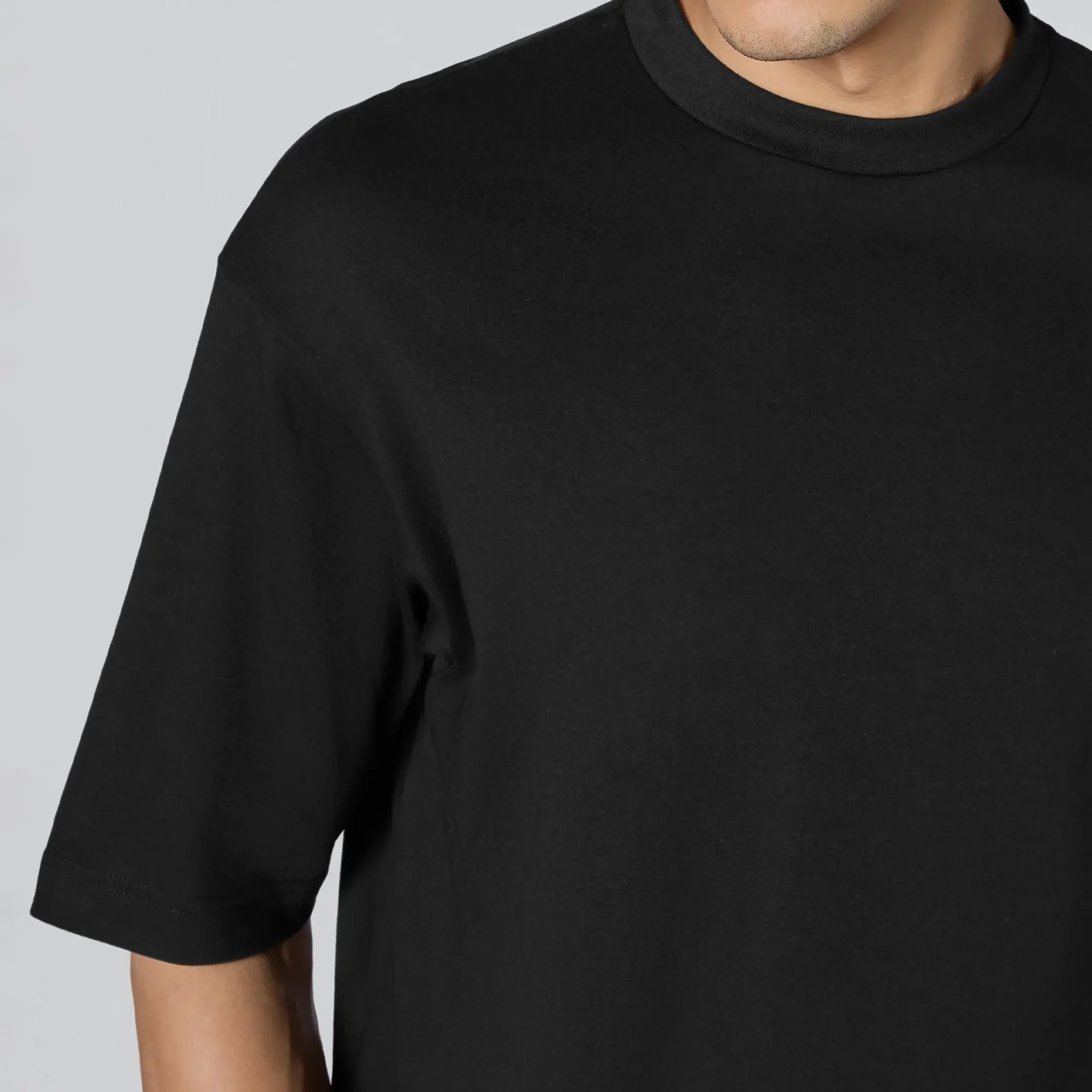 Drift Cotton Oversized T-shirts Pitch Black - Image 5