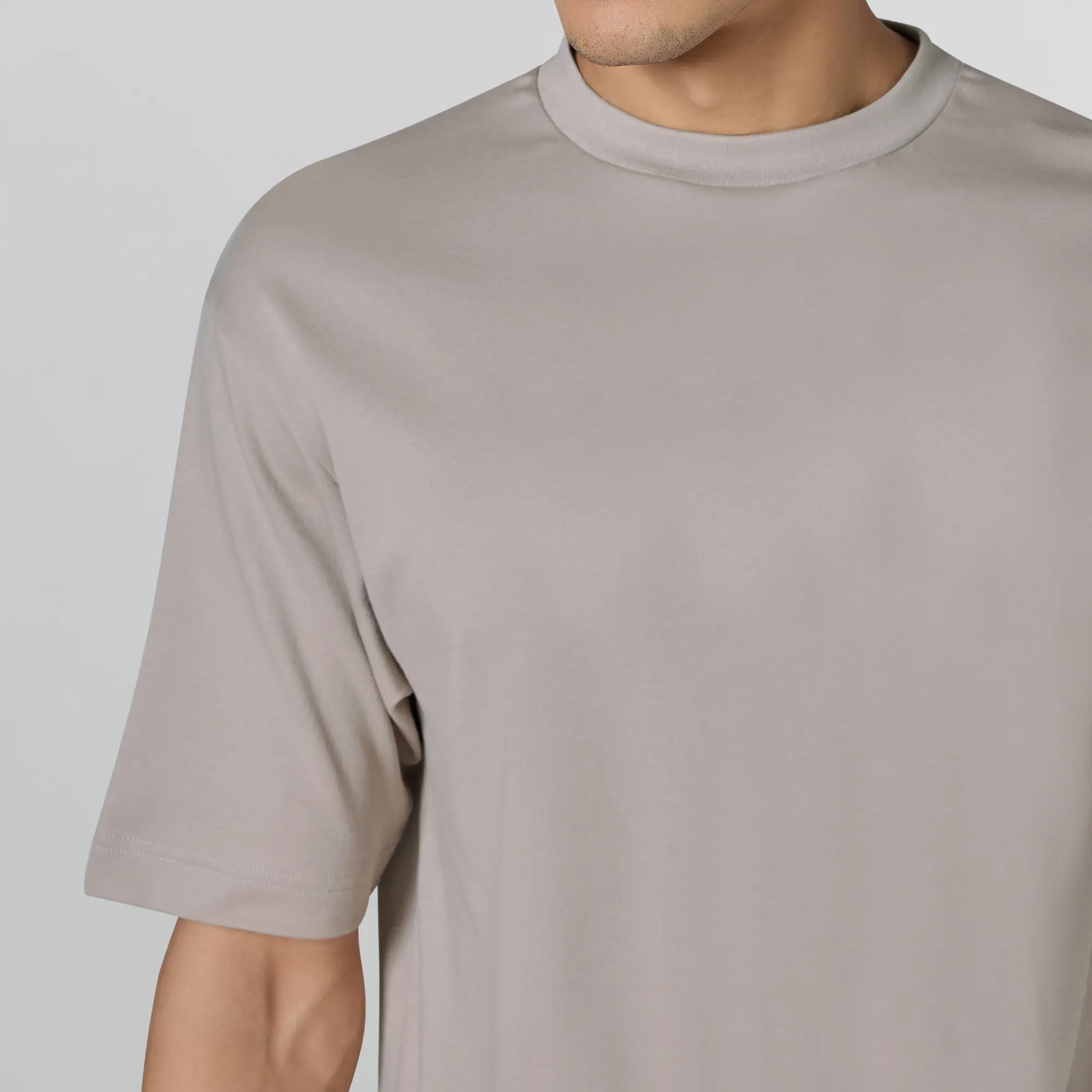 Drift Cotton Oversized T-shirts Smoky Beige - Image 5