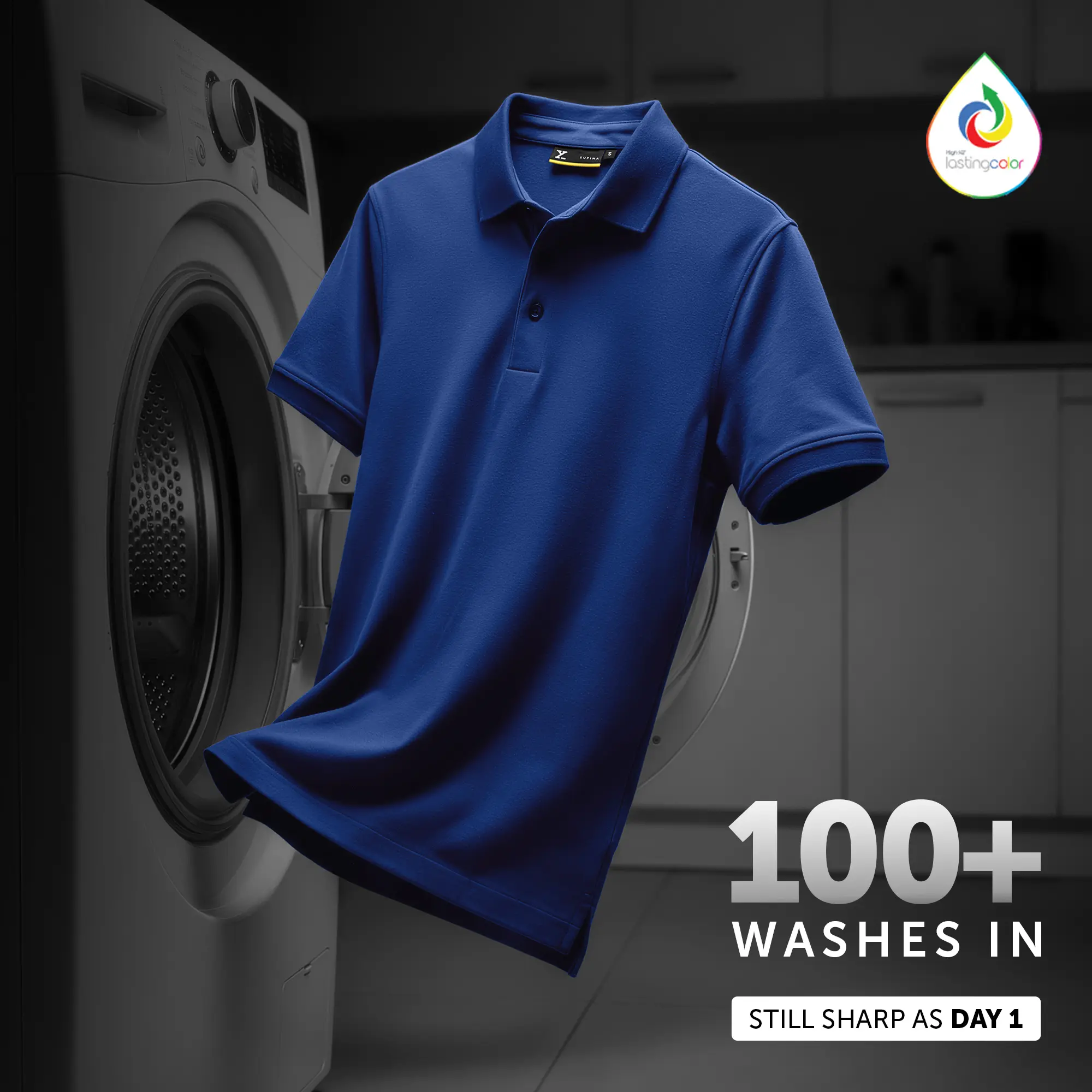 Supima Cotton Slim Fit Polo - Midnight Blue - Image 3