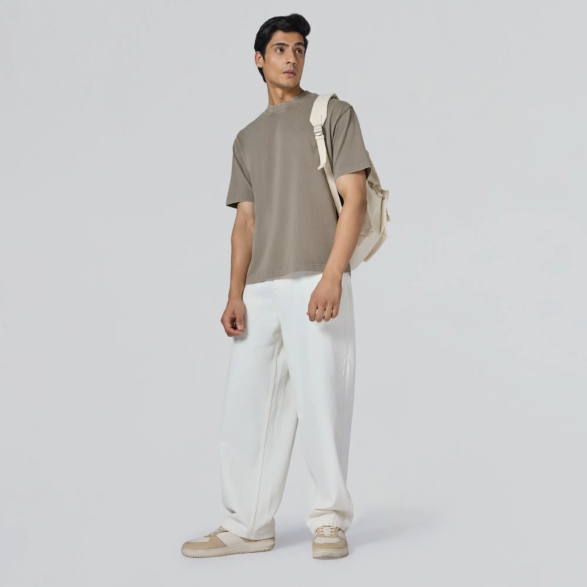Haze Relaxed Fit Washed T-shirt - Smokey Grey - Image 3