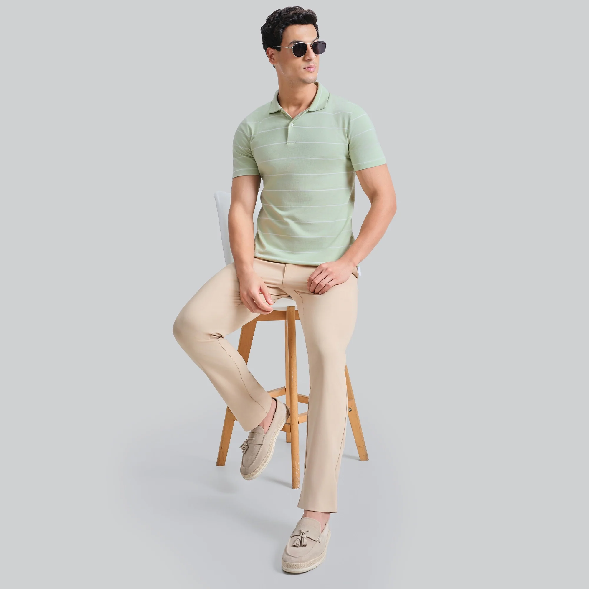 Linea Cotton Polo T-shirt - Pistachio Green - Image 3