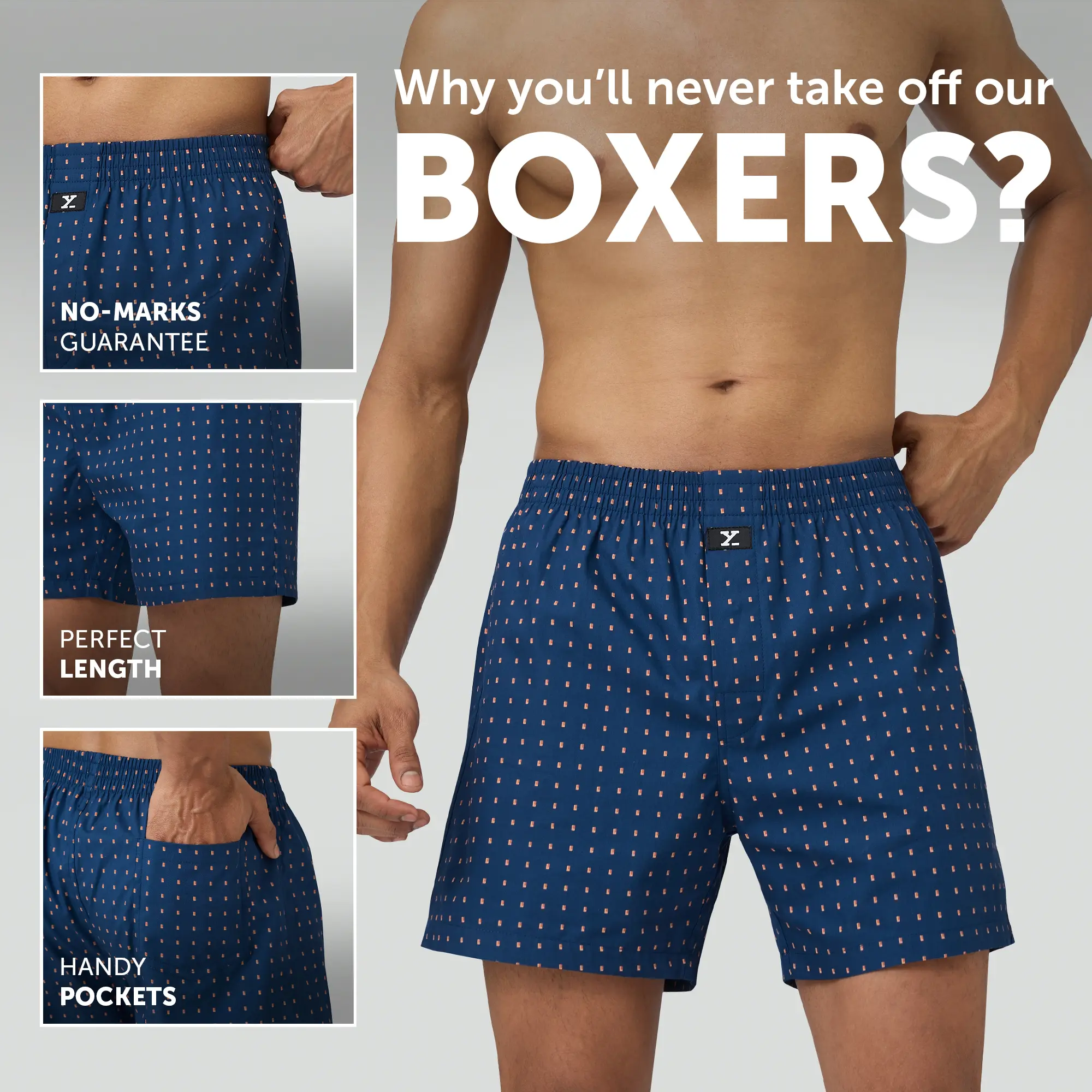 Astor Lounge Inner Boxers Blocks Blue - Image 2