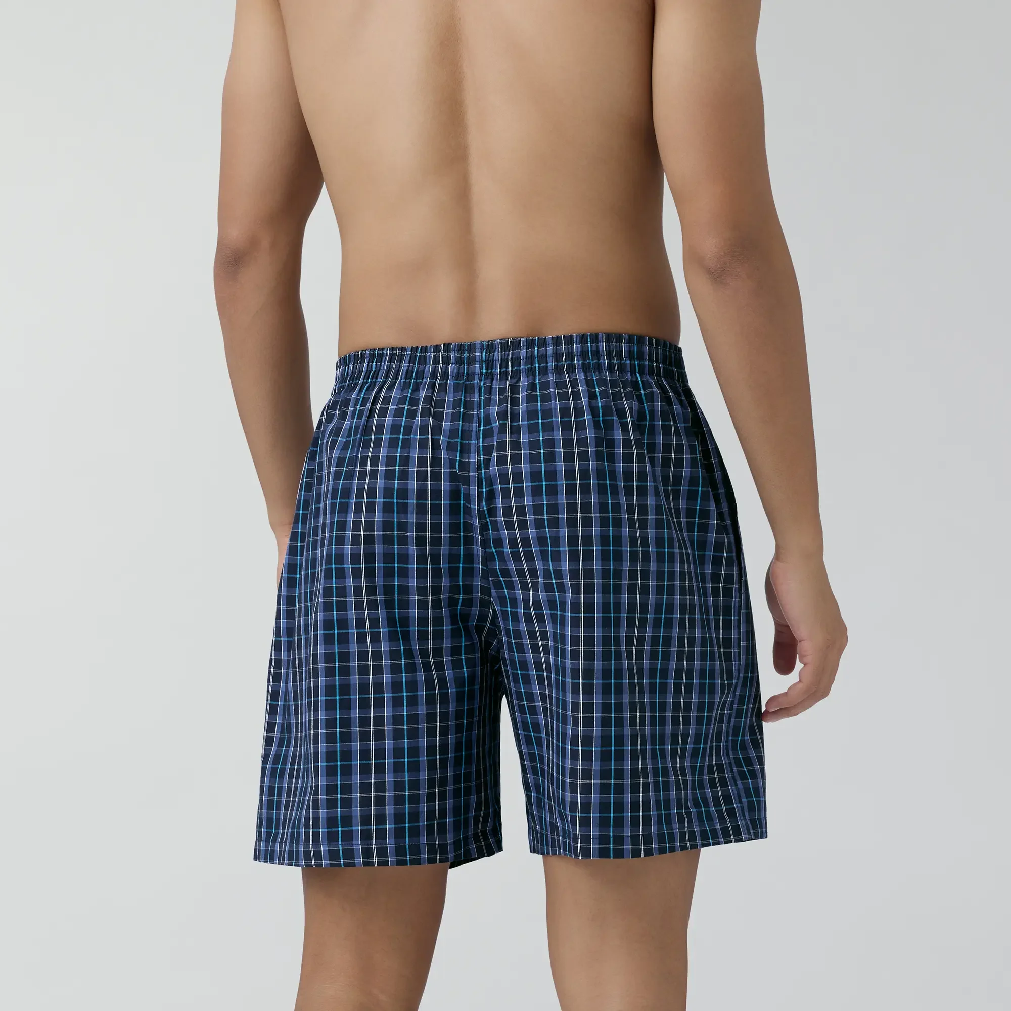 Checkmate Combed Cotton Boxer Shorts Midnight Blue - Image 5