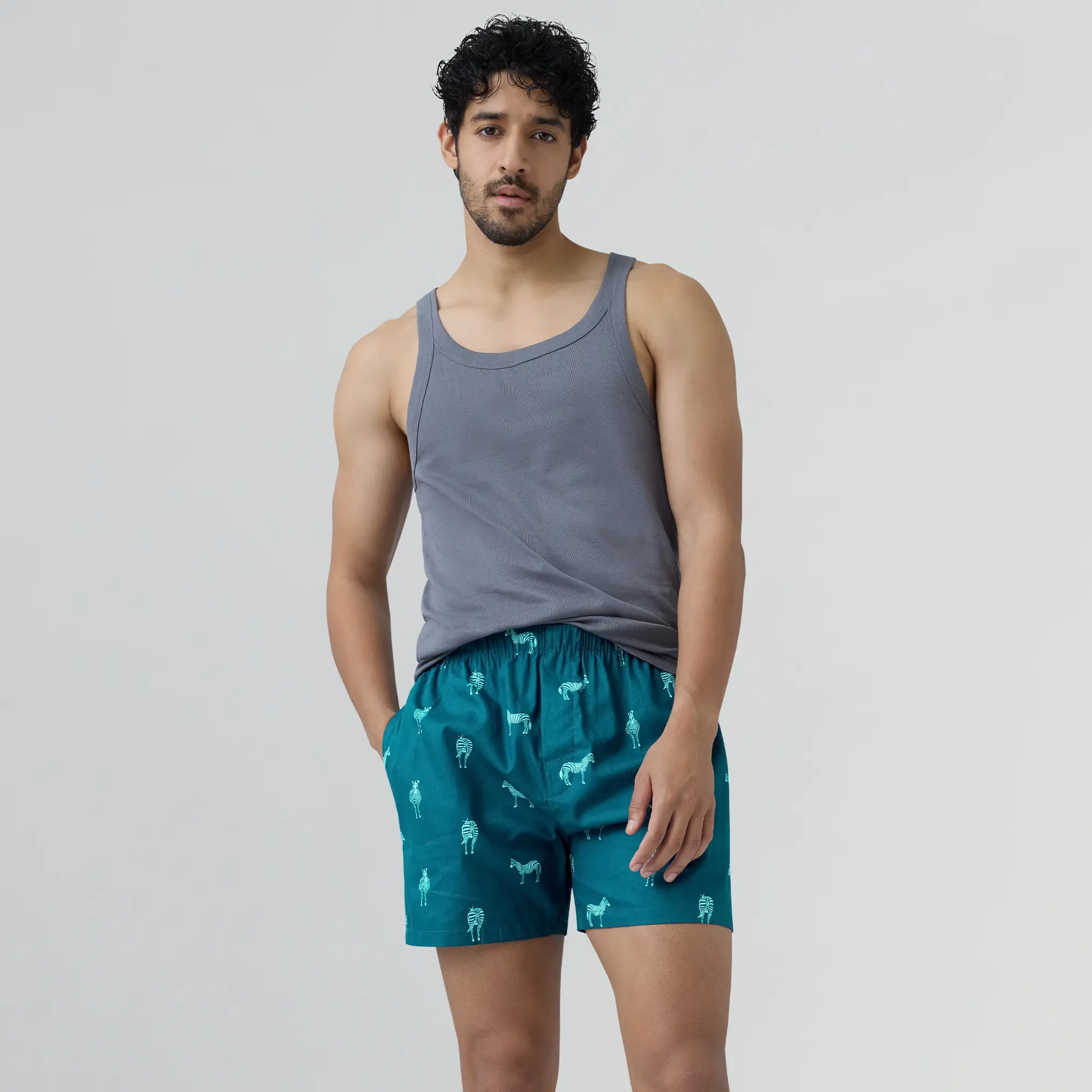 Remix Cotton Boxers Zebra Blue - Image 6