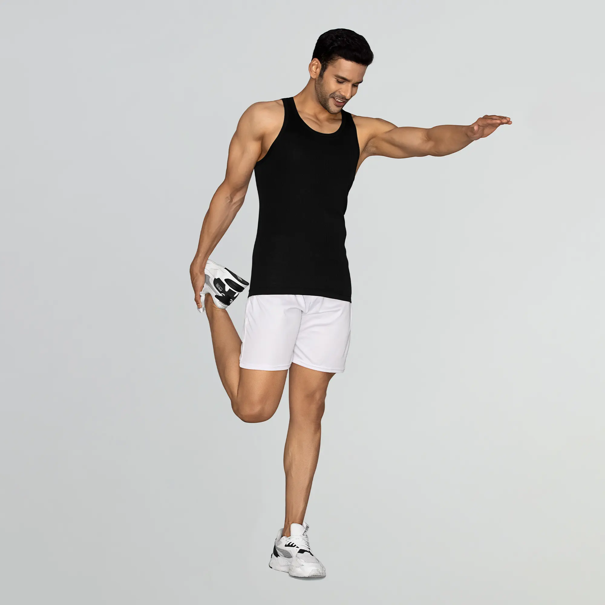 Nova Round Neck Racer Back Vest Black Knight - Image 3