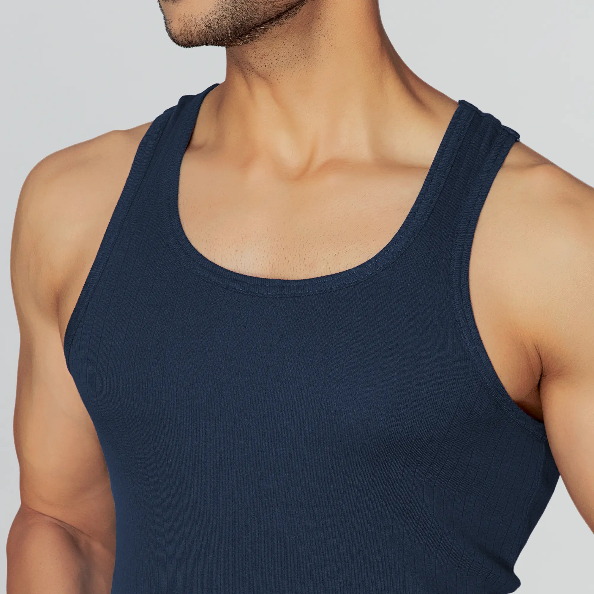 Nova Round Neck Racer Back Vest Midnight Blue - Image 6