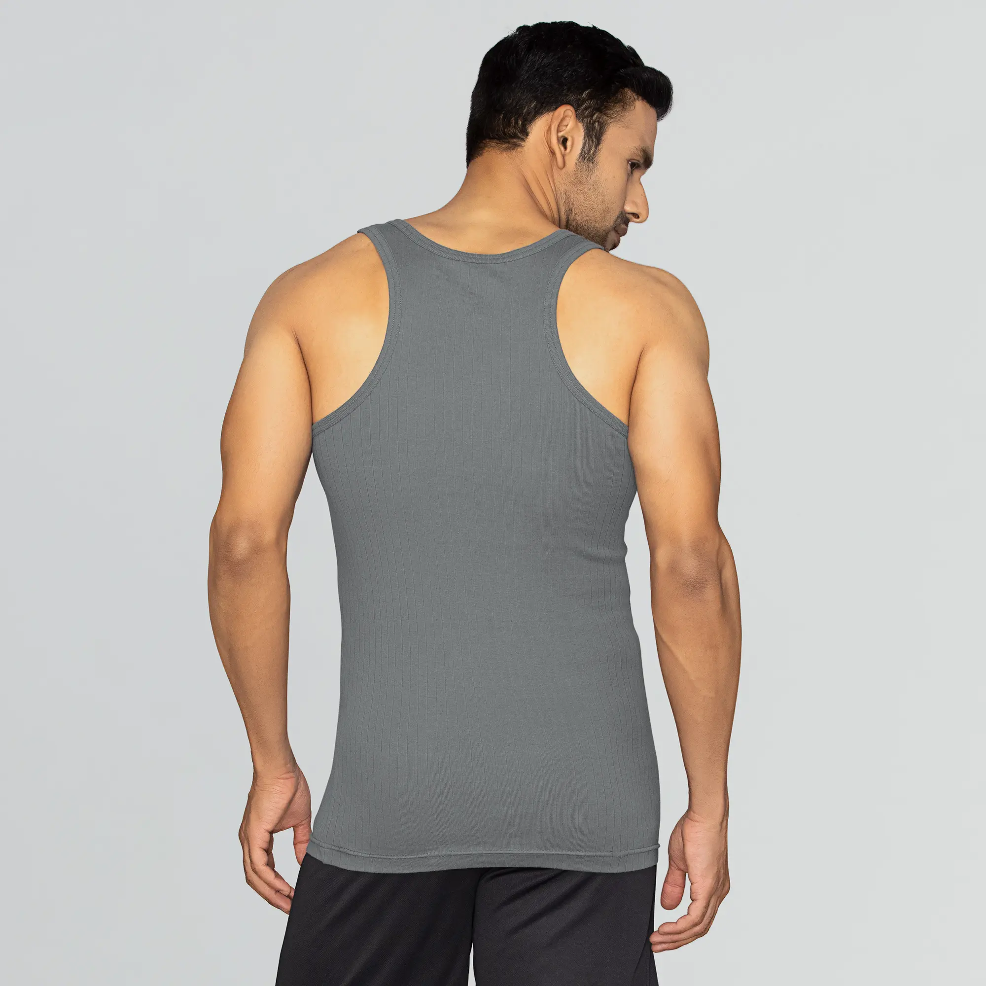 Nova Round Neck Racer Back Vest Ash Grey - Image 5