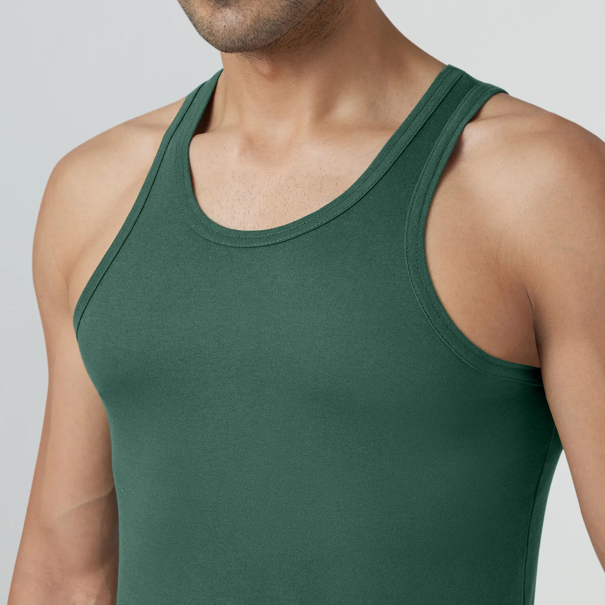 Ace Modal-Cotton Vest Forest Green - Image 4