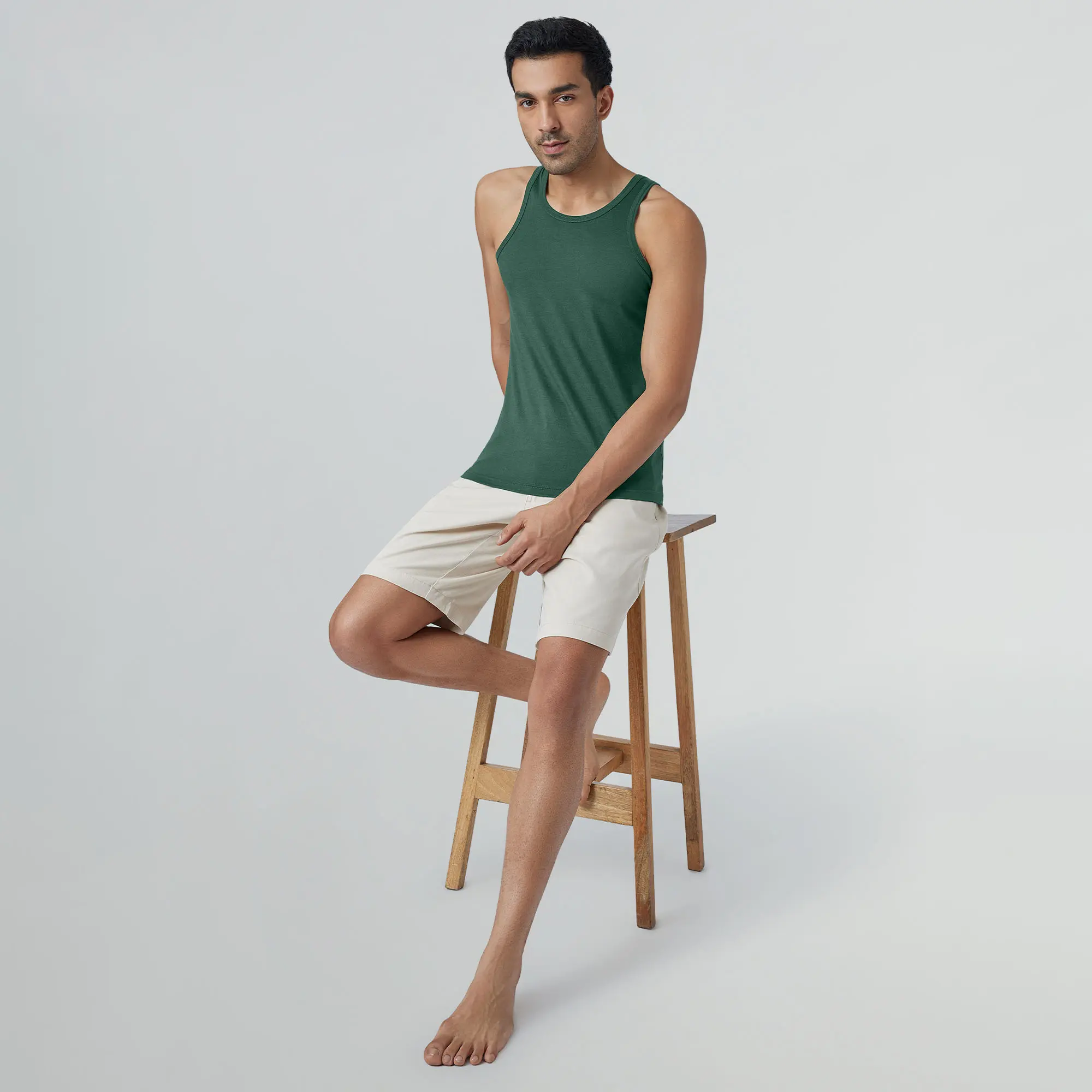 Ace Modal-Cotton Vest Forest Green - Image 5