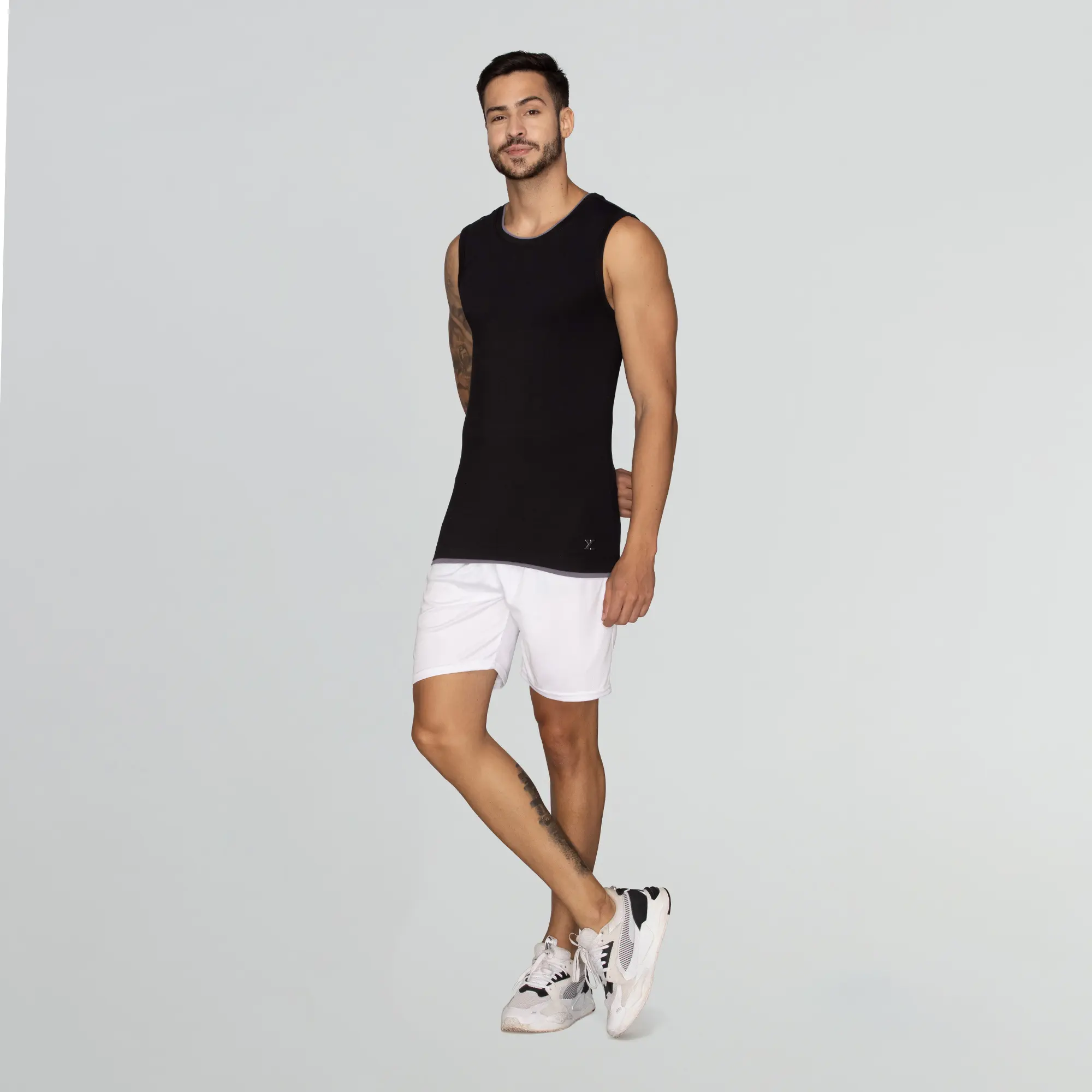 Activo Combed Cotton Gym Vest Black Knight - Image 3