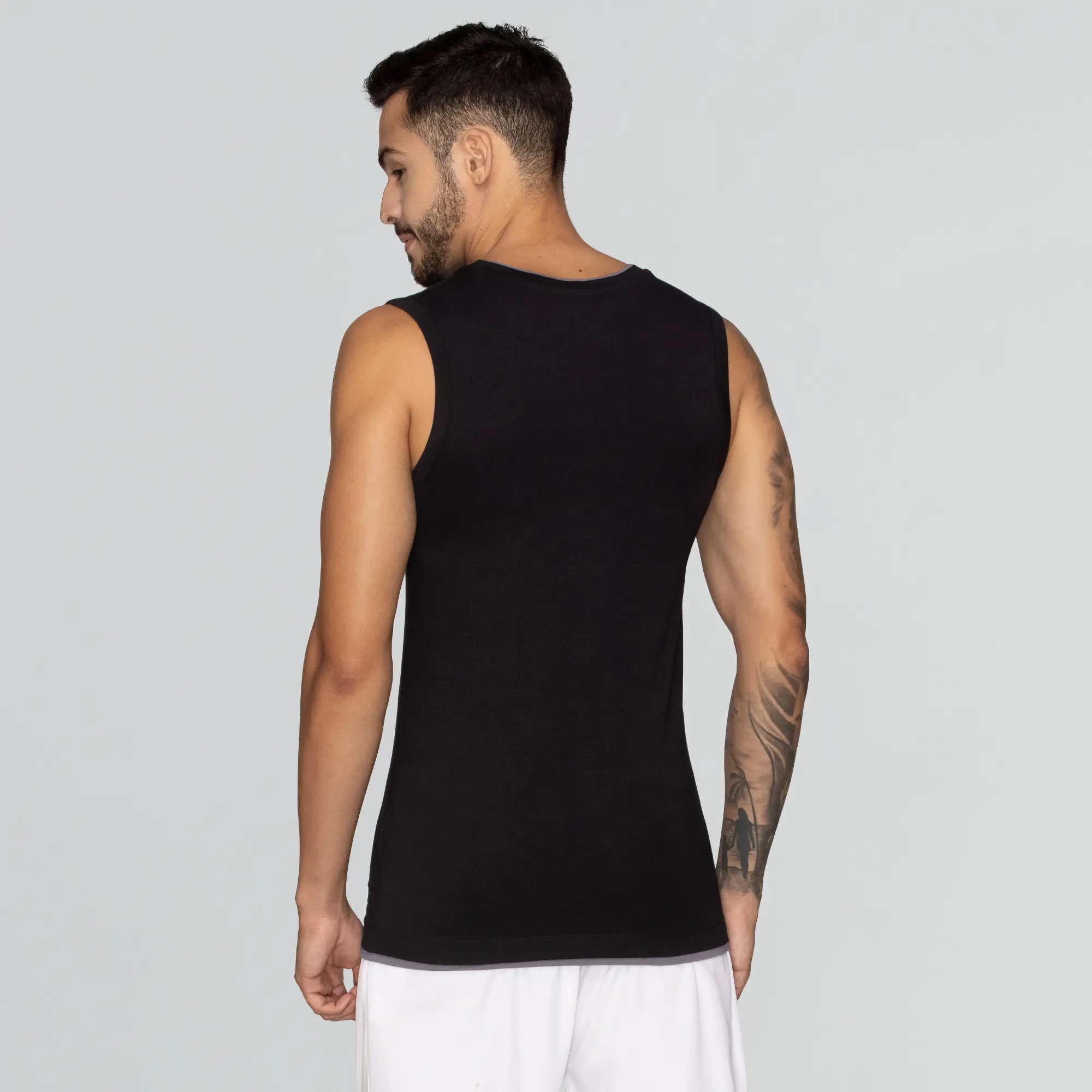 Activo Combed Cotton Gym Vest Black Knight - Image 5