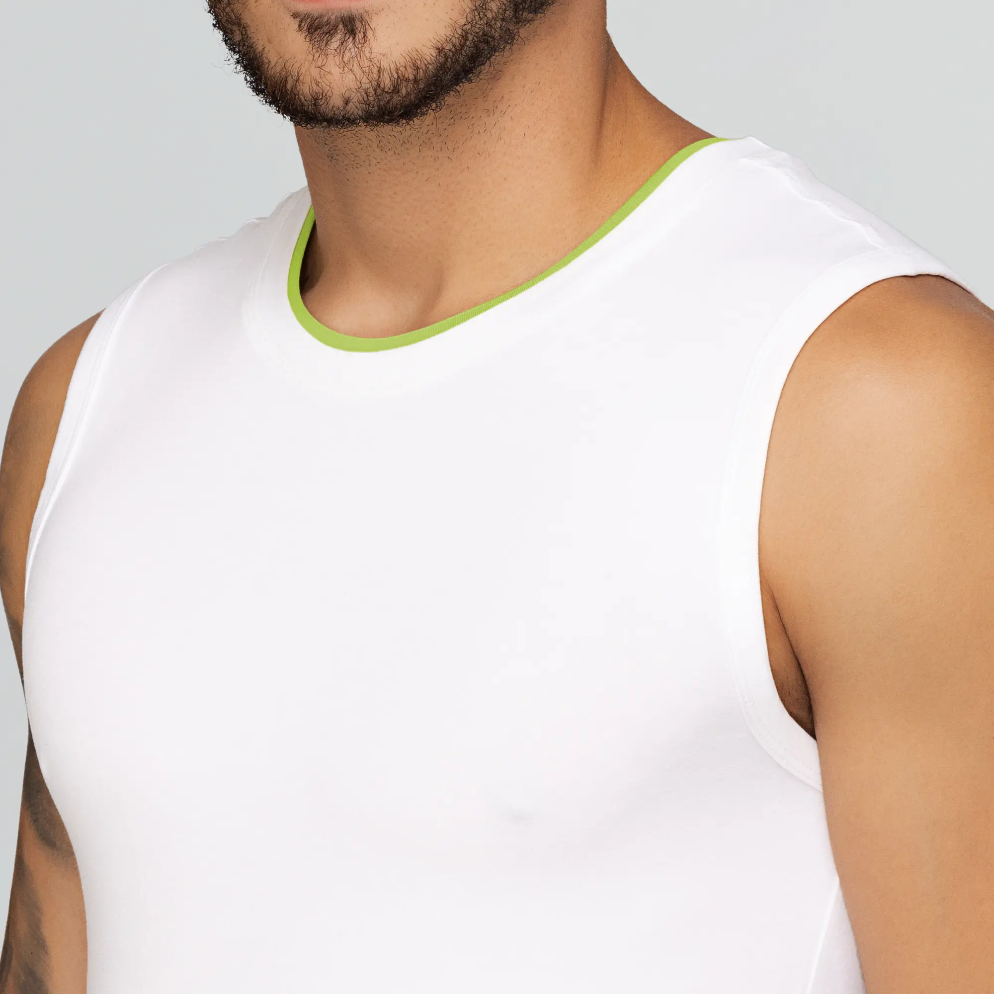 Activo Combed Cotton Gym Vest Polar White - Image 6