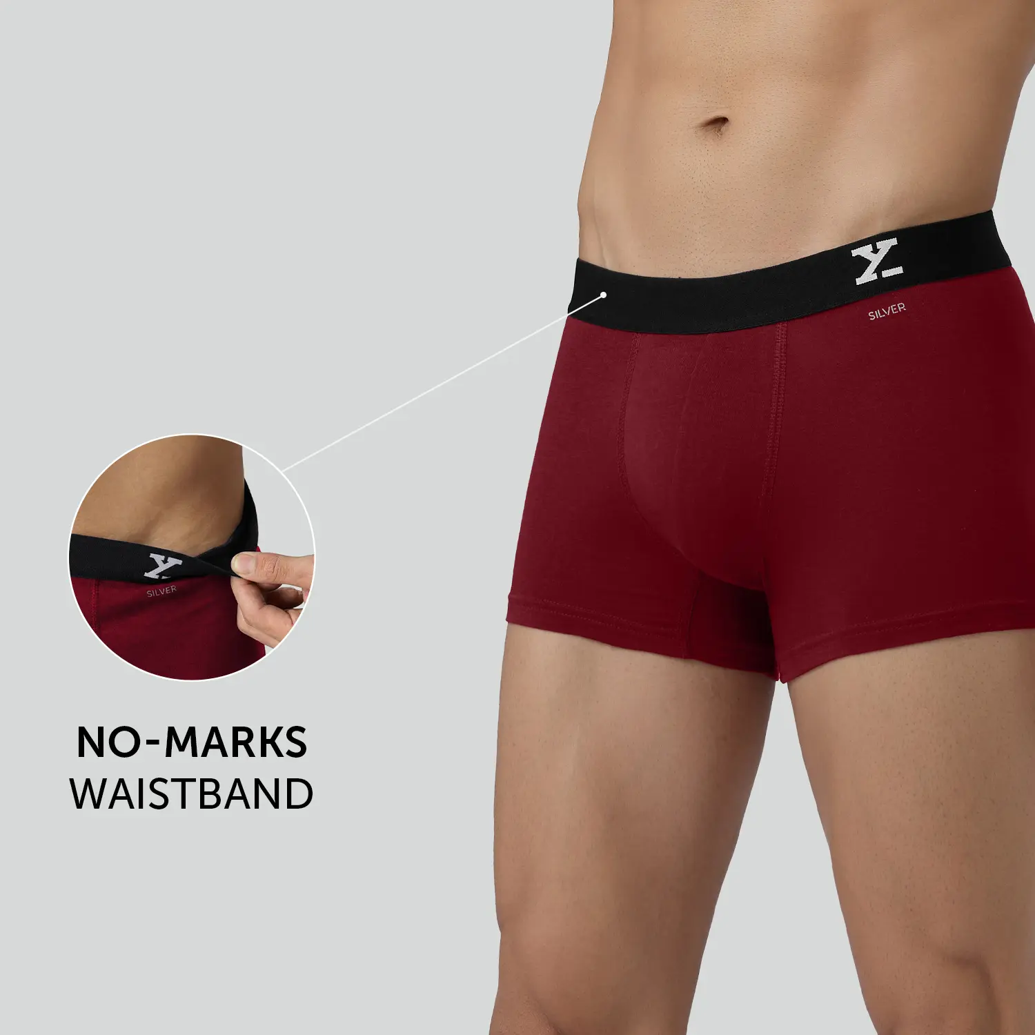 Aero Silver Cotton Trunks Pack of 3 - Image 3