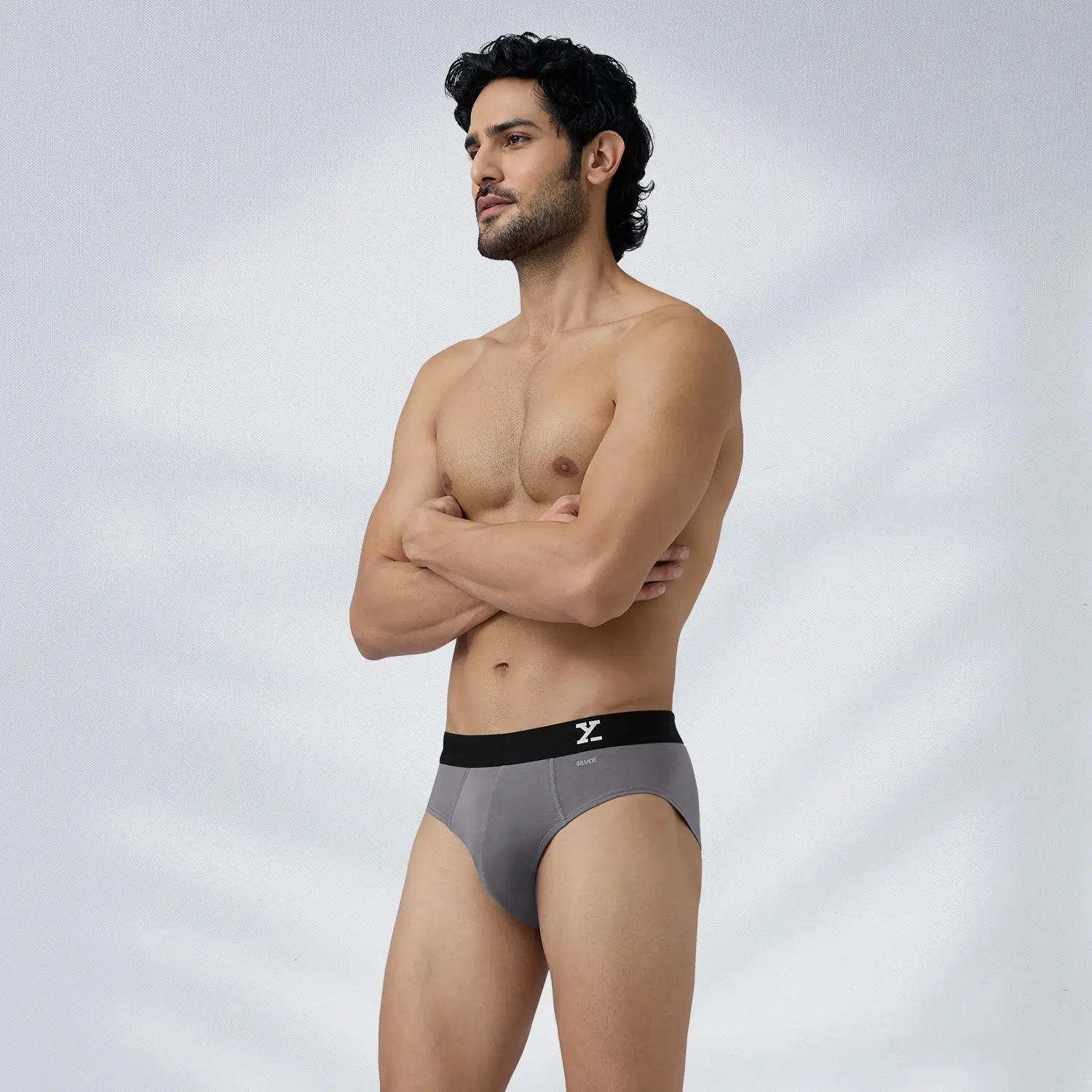 Aero Silver Cotton Briefs Ash Grey - Image 5