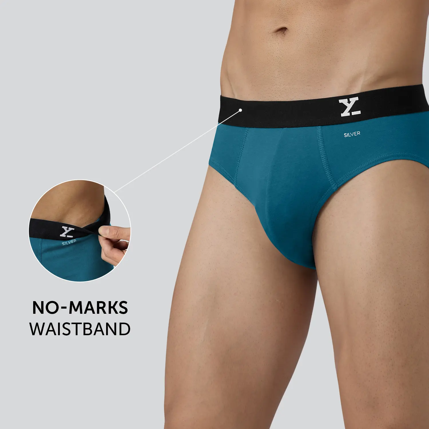 Aero Silver Cotton Briefs Green Emerald - Image 4