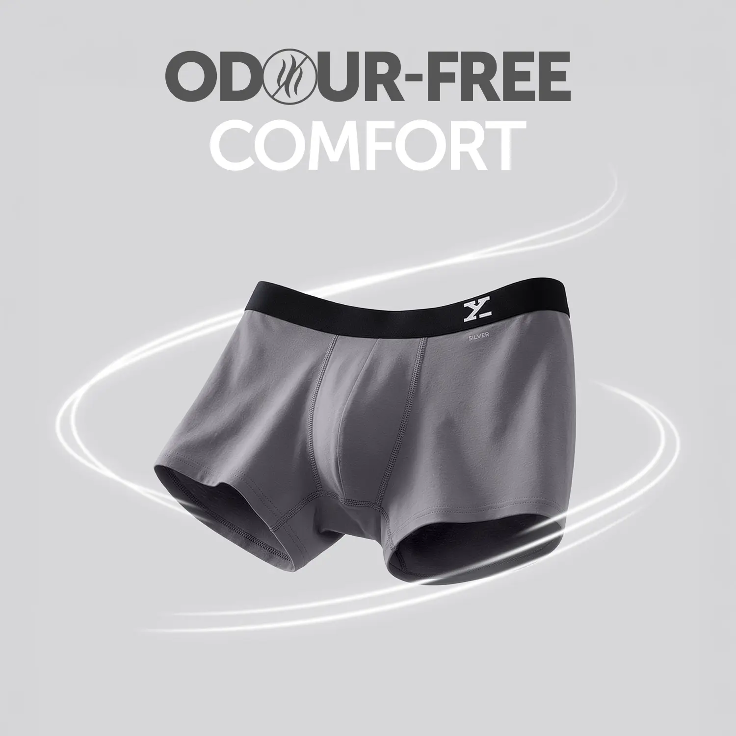 Aero Silver Cotton Trunks Ash Grey - Image 2