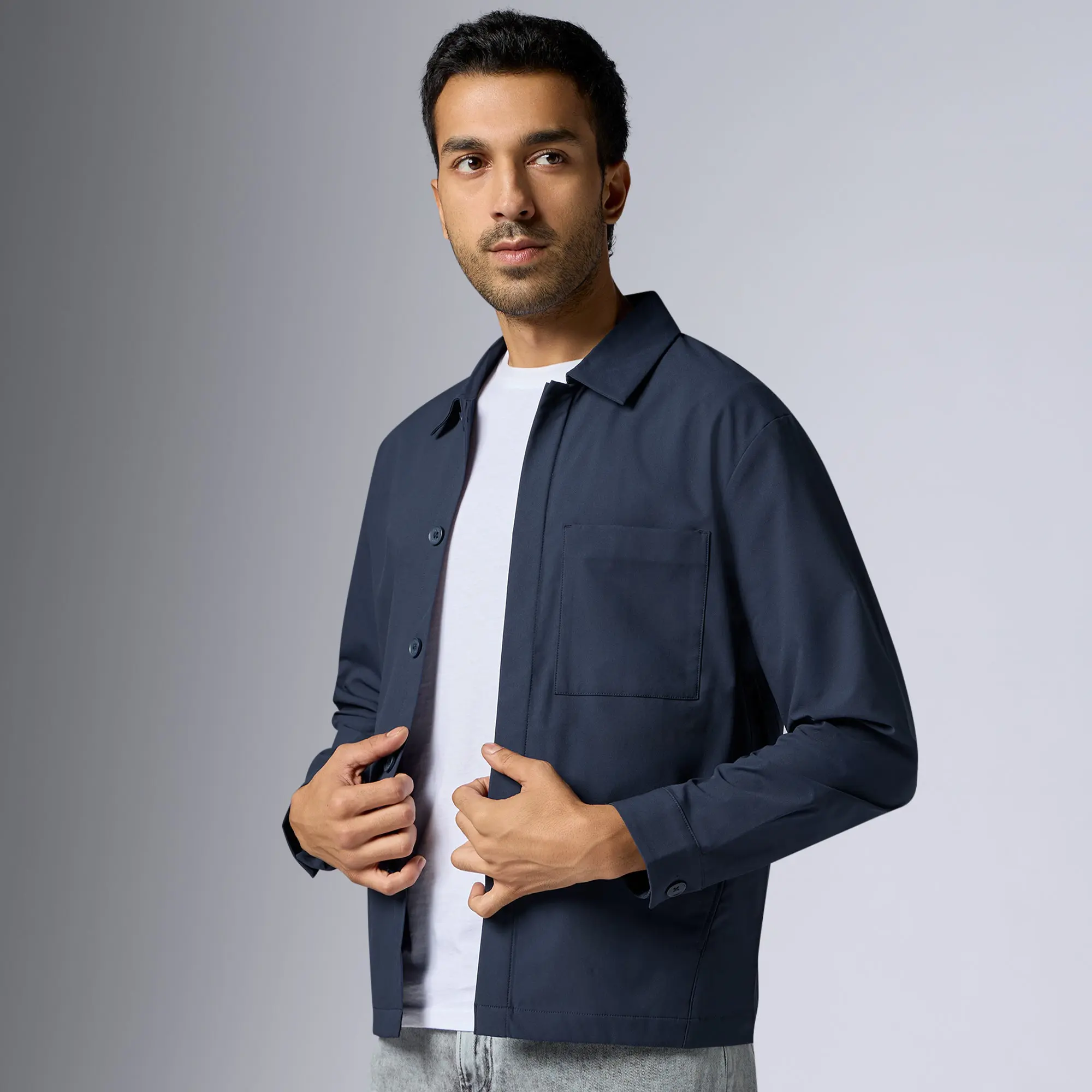 Amp Polyester Shacket Midnight Blue - Image 4