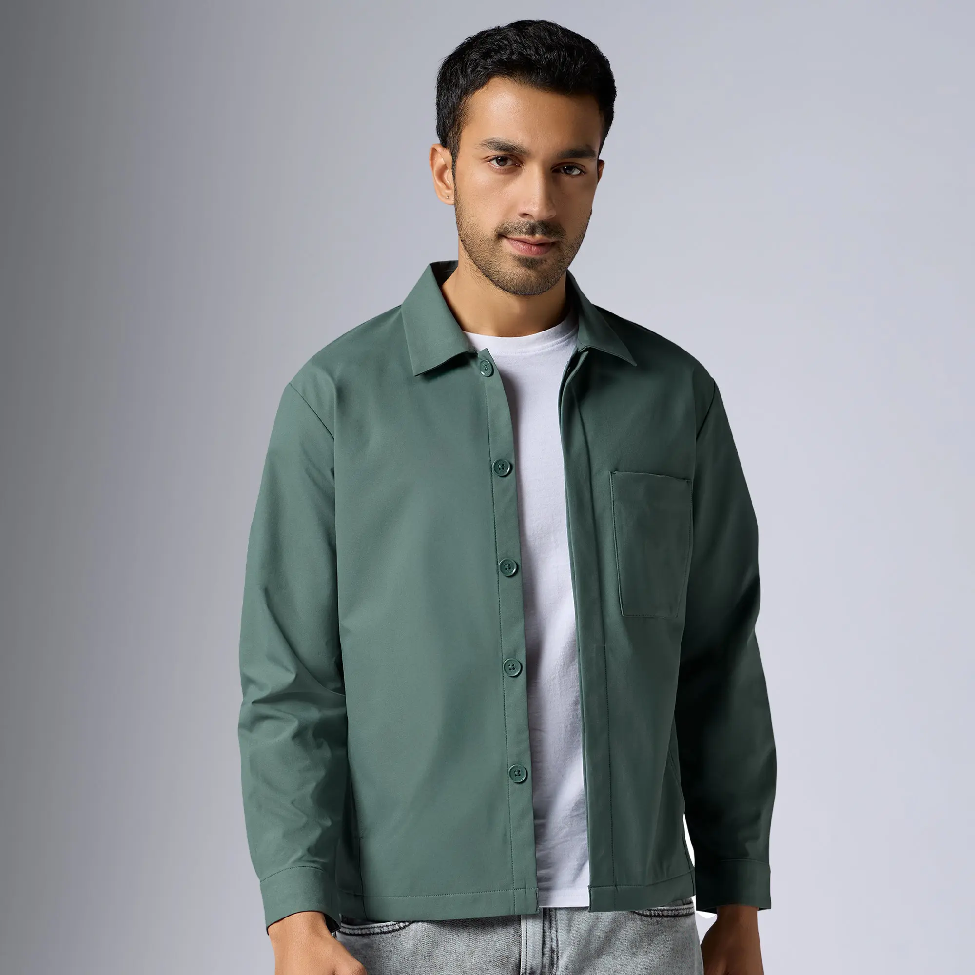Amp Polyester Shacket Pine Green - Image 2