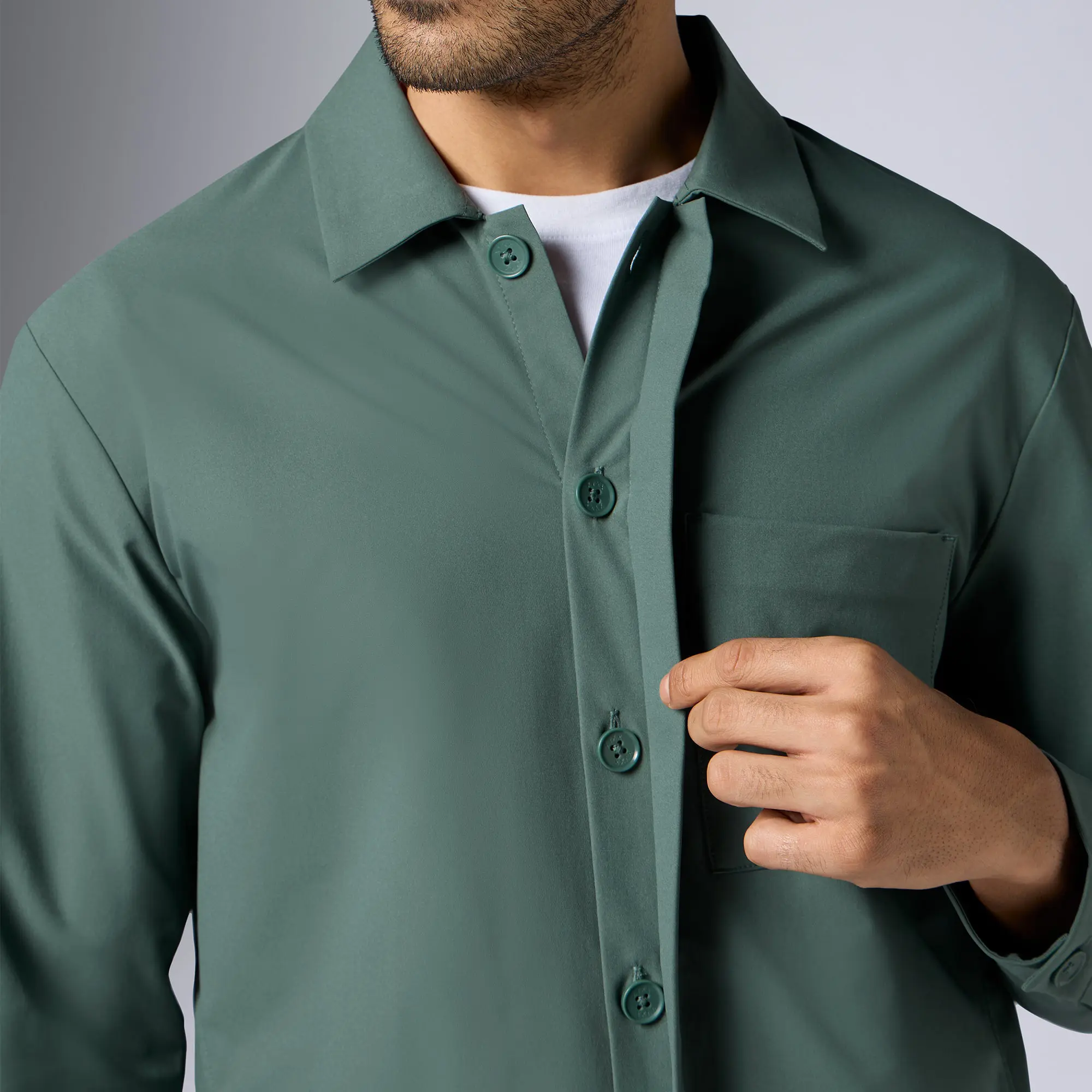 Amp Polyester Shacket Pine Green - Image 6