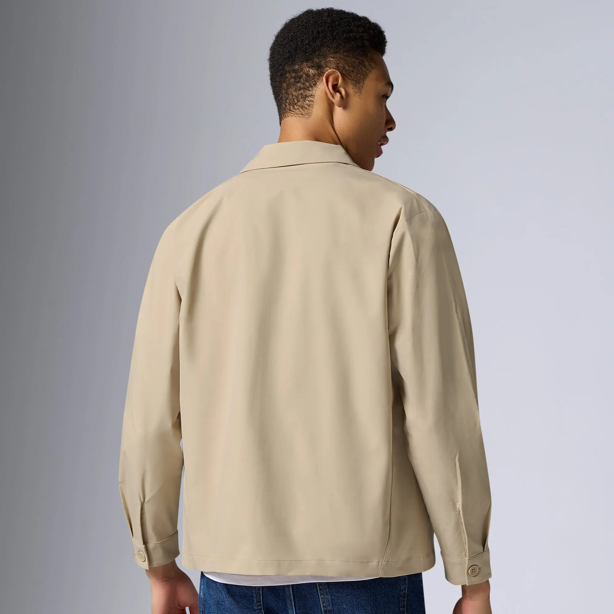 Amp Polyester Shacket Tan Brown - Image 5