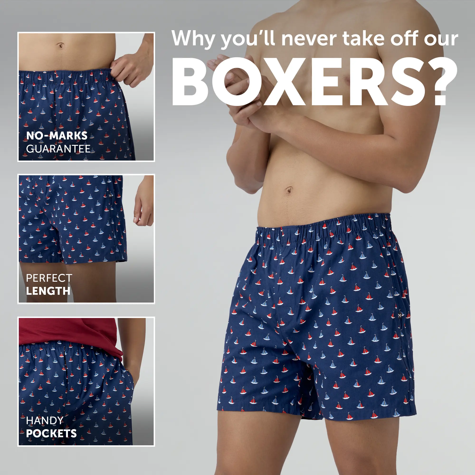 Remix Cotton Boxers Yacht Blue - Image 2