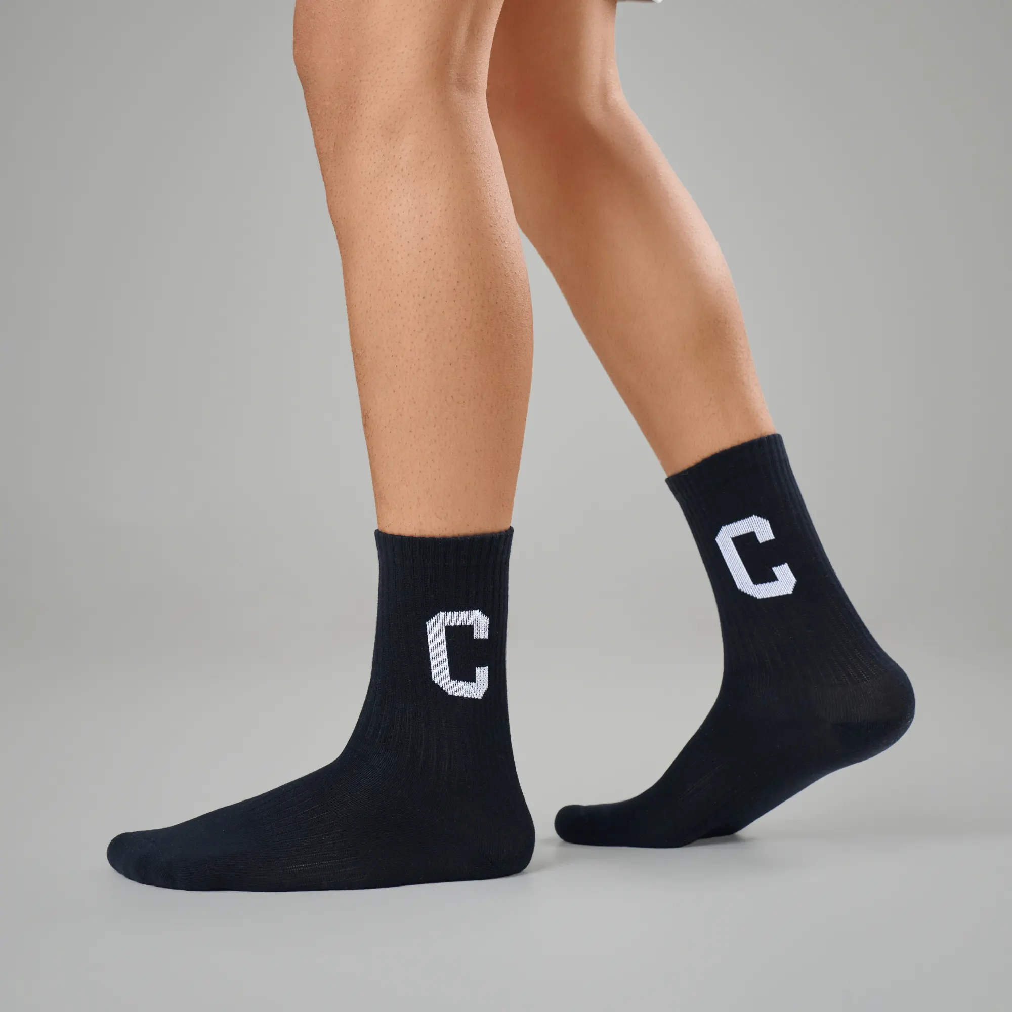 Crew Calf Length Socks - Ink Black - Image 4