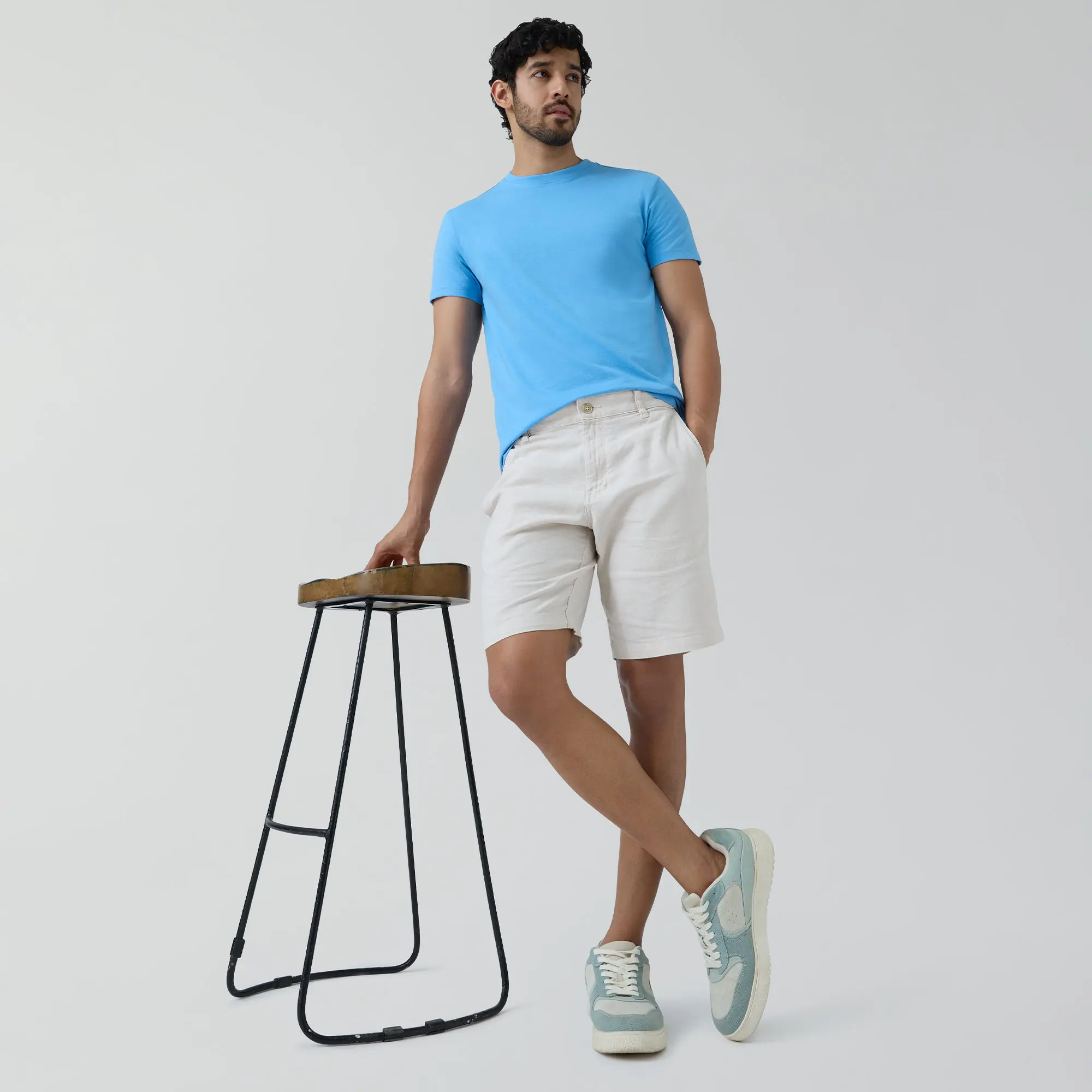 Code Cotton Rich T-shirts Azure Blue - Image 3