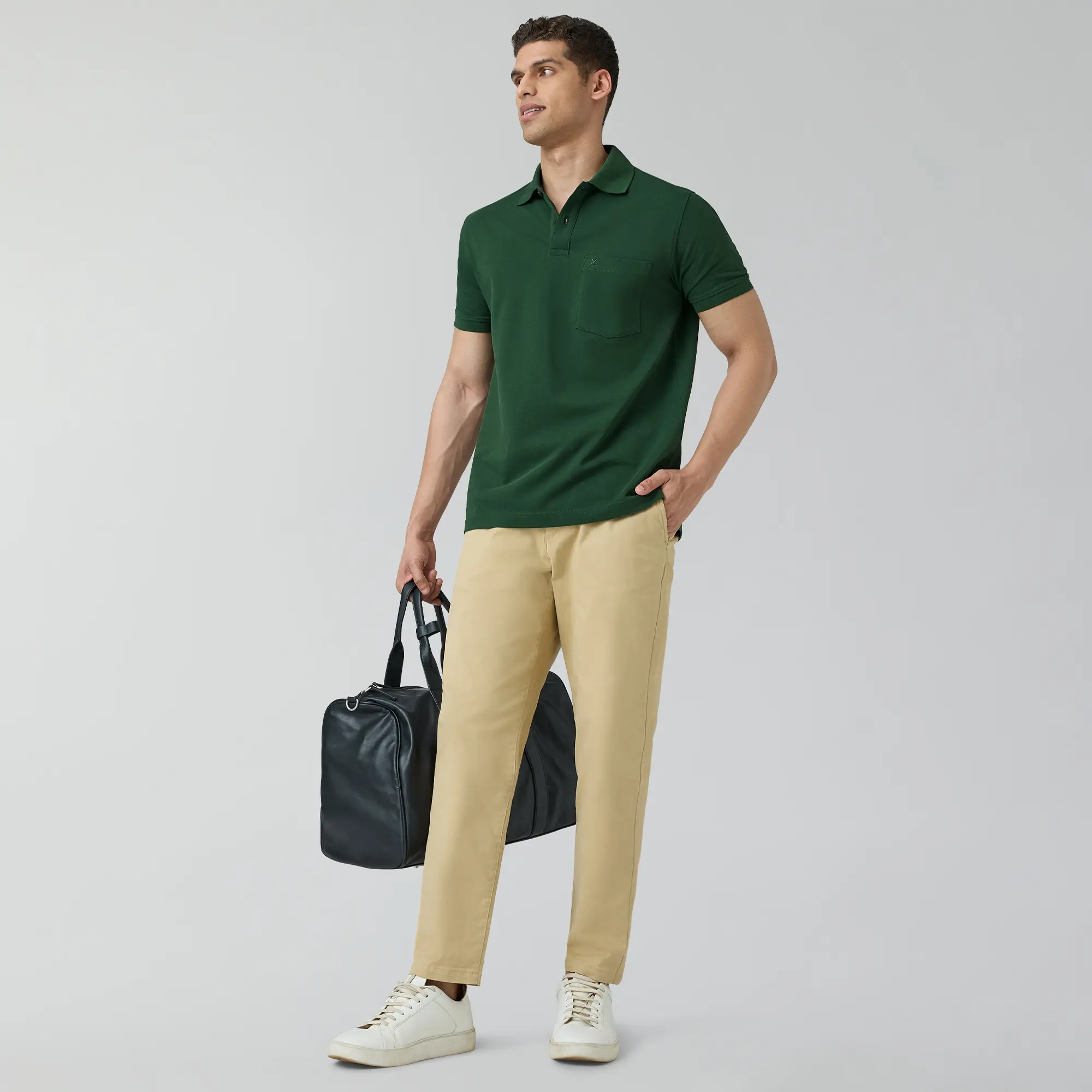 Code Polo T-shirts Basil Green - Image 3